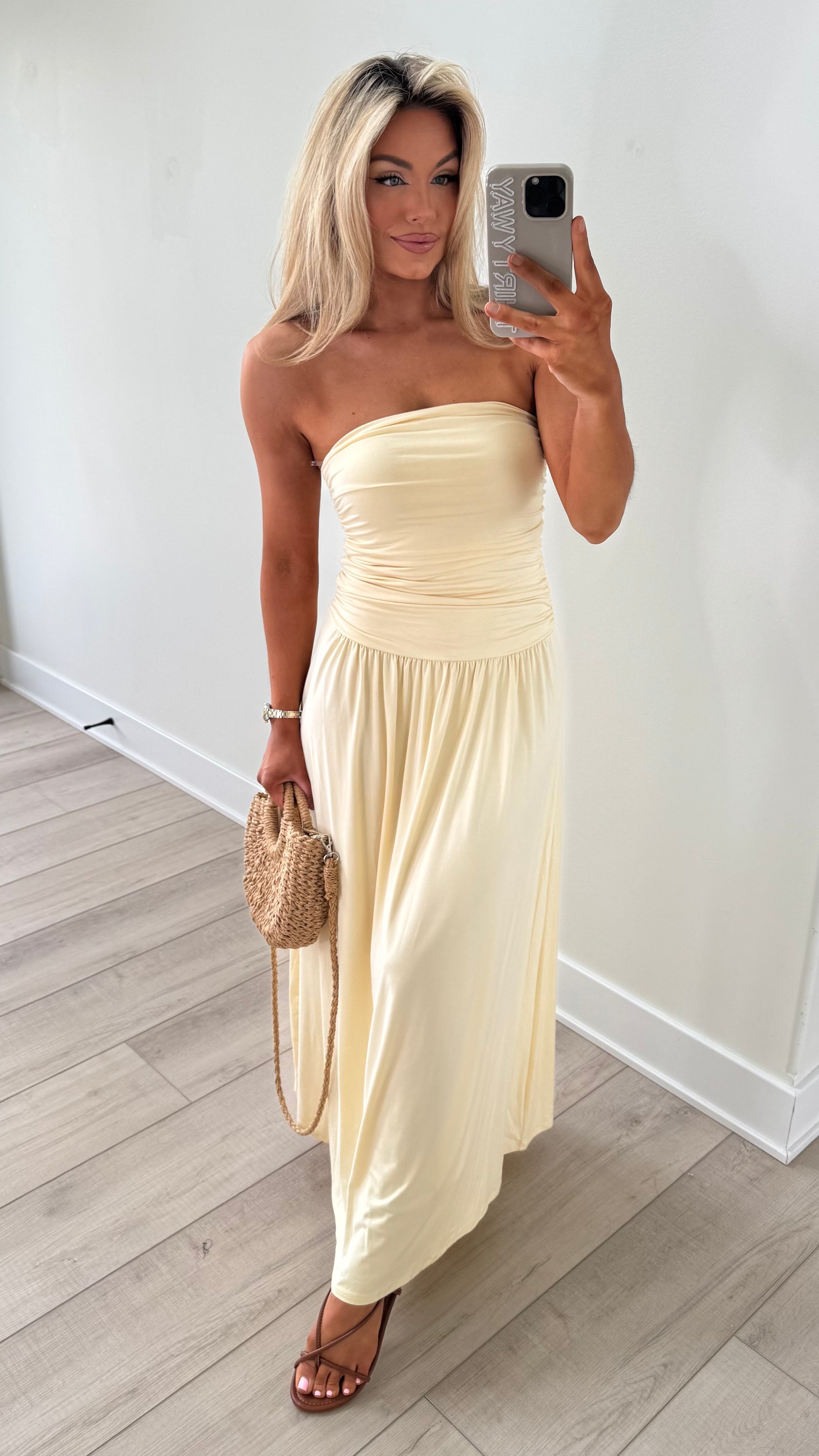 BUTTERCUP STRAPLESS MAXI DRESS