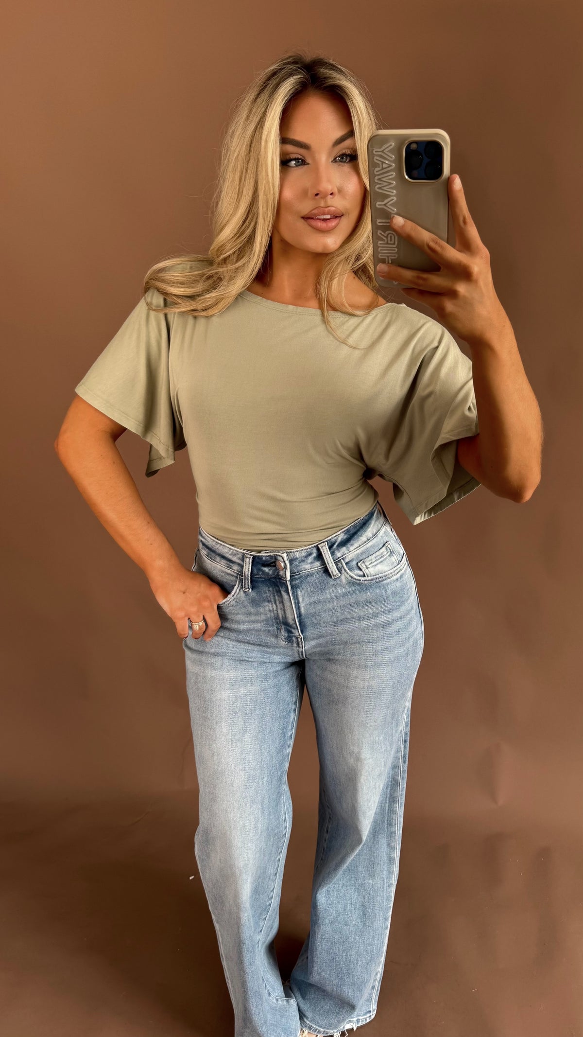 LANA SAGE GREEN TIE BACK TOP