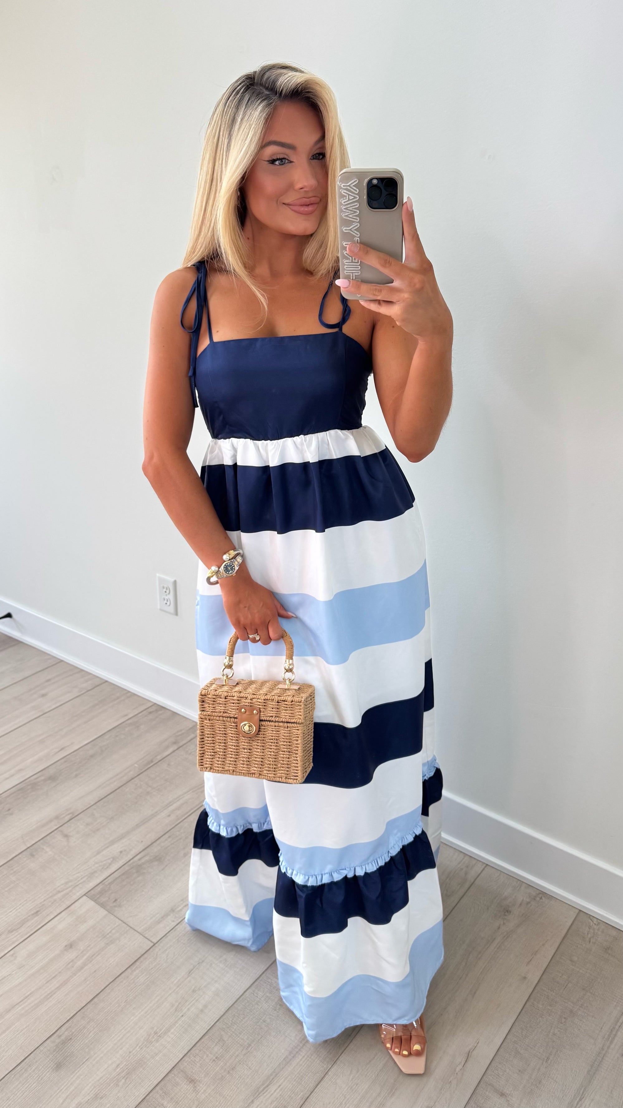 SEAPORT STRIPED MAXI DRESS