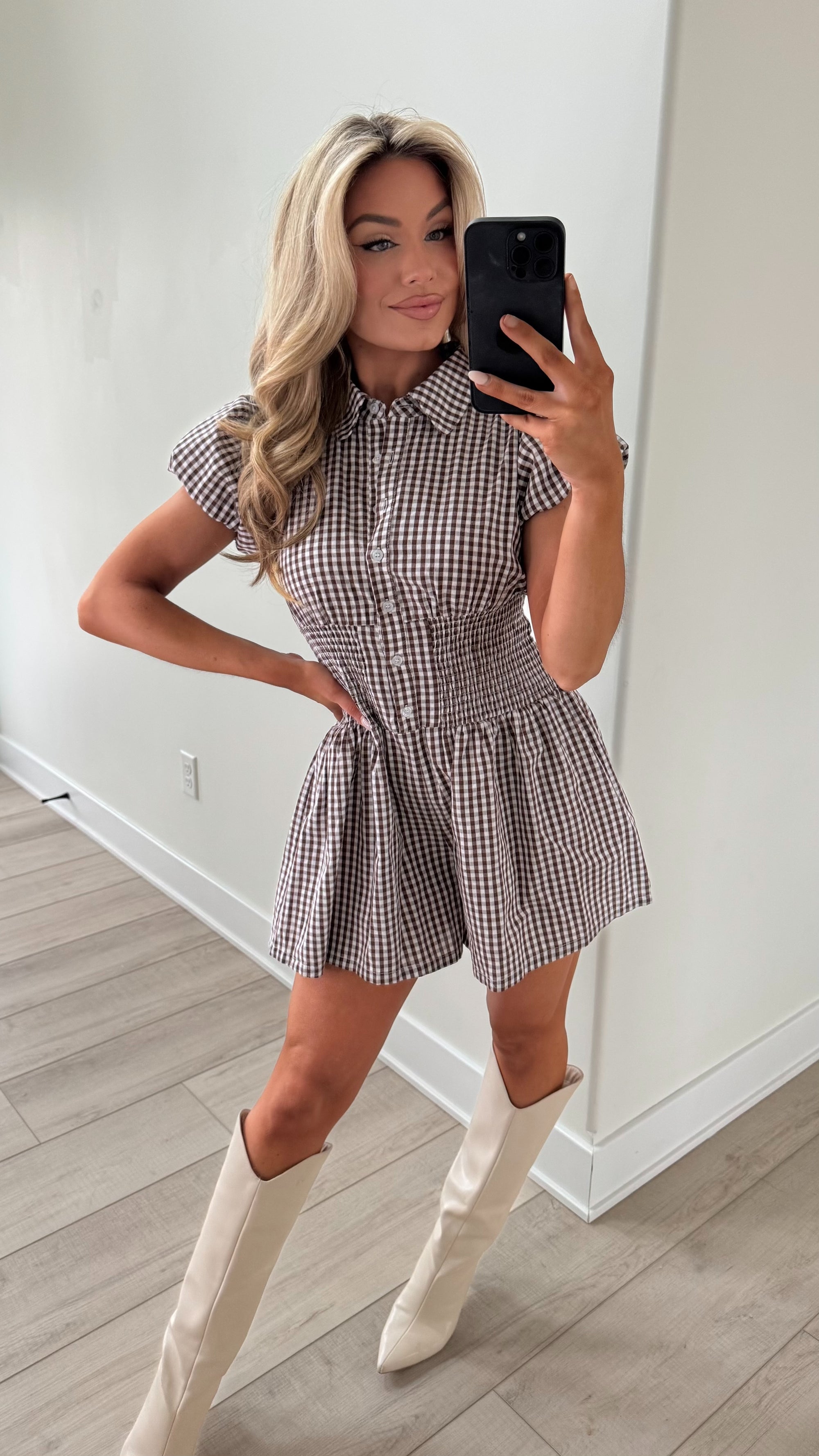 CAYNON SMOCKED WAIST ROMPER