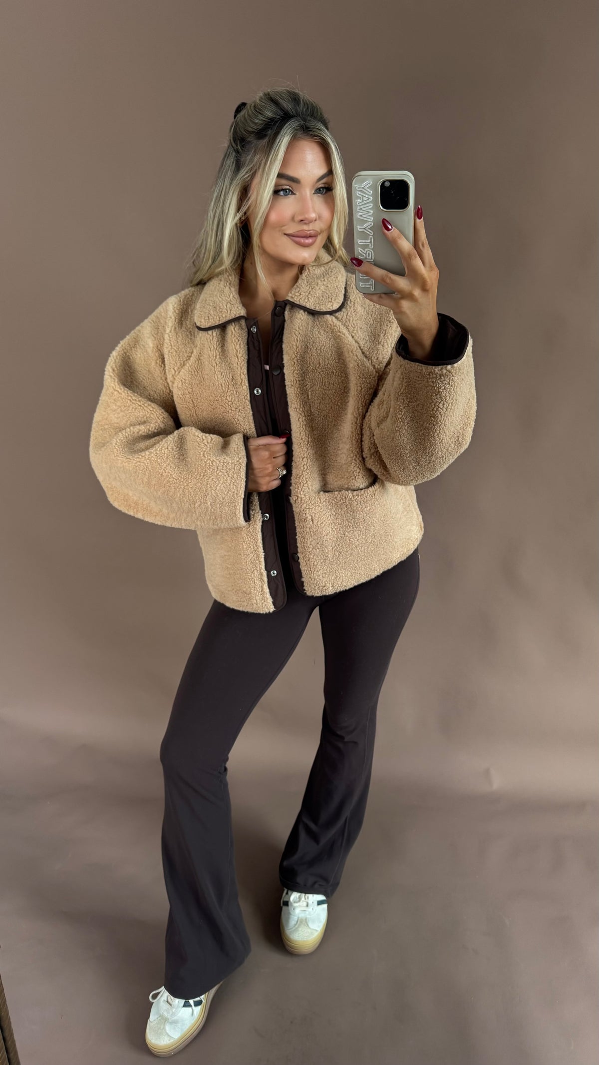 REVERSIBLE TEDDY JACKET CAMEL