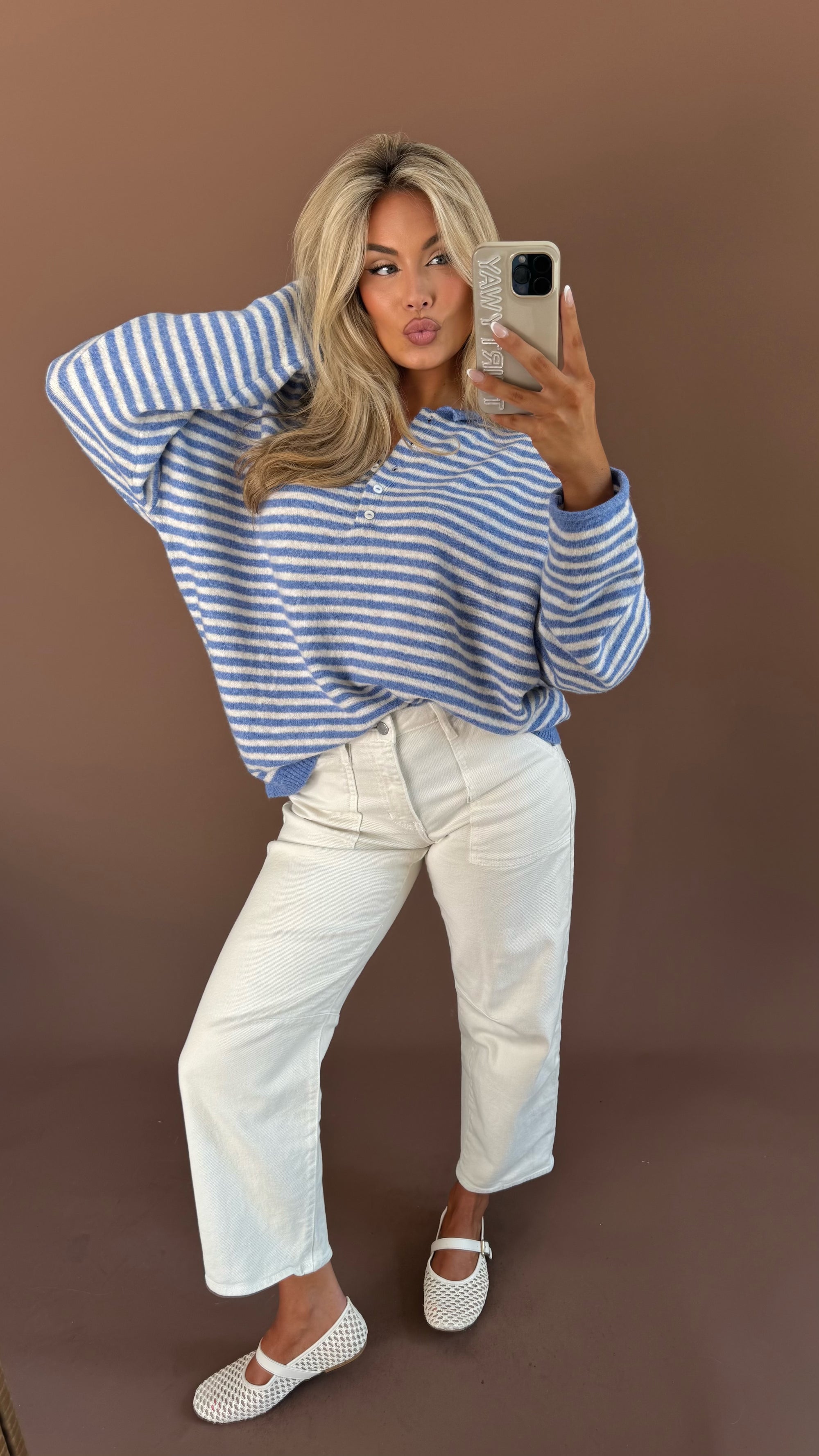 COLD BREW STRIPED SWEATER BLUE