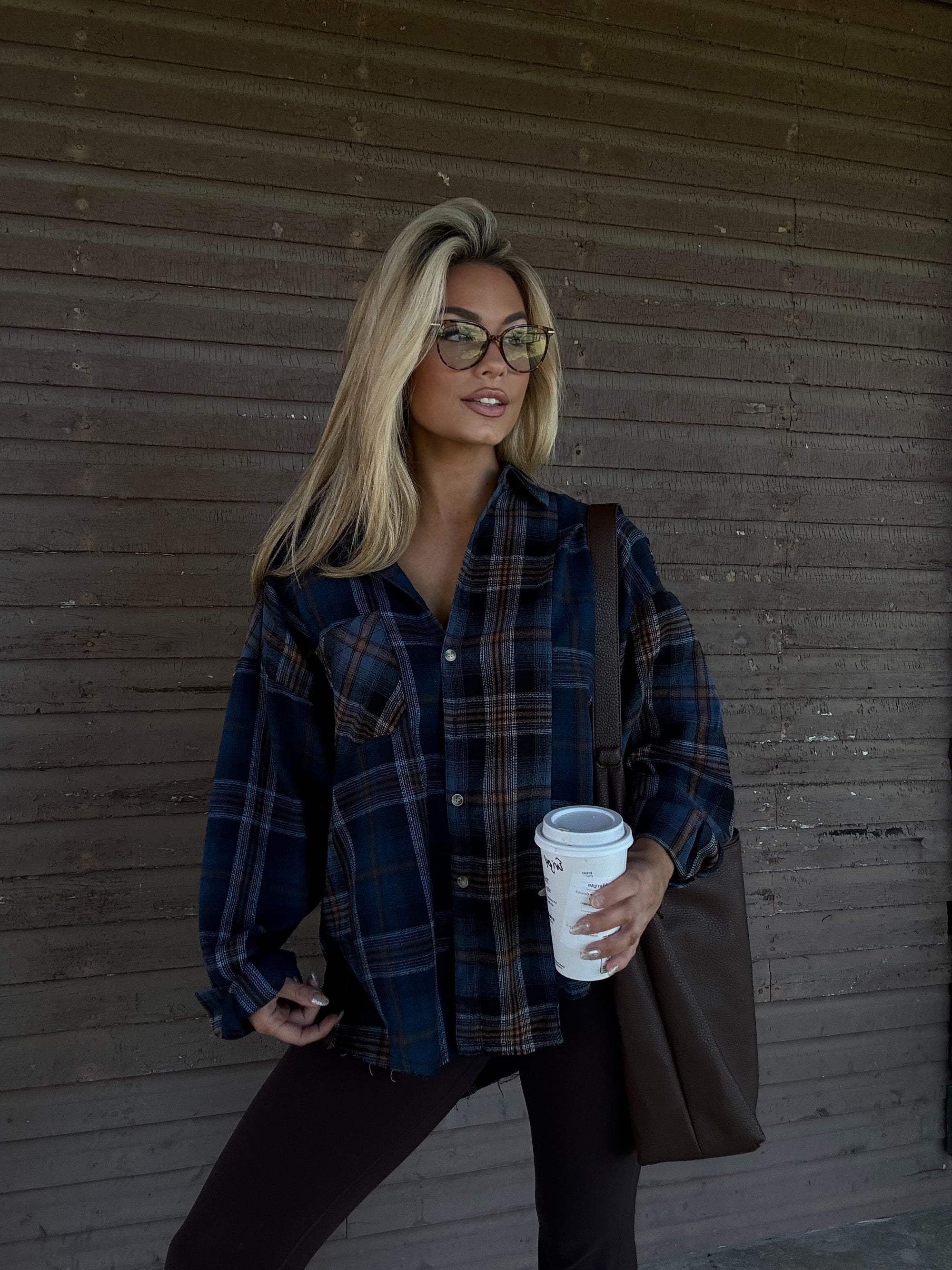 AUGUST NAVY PLAID FLANNEL