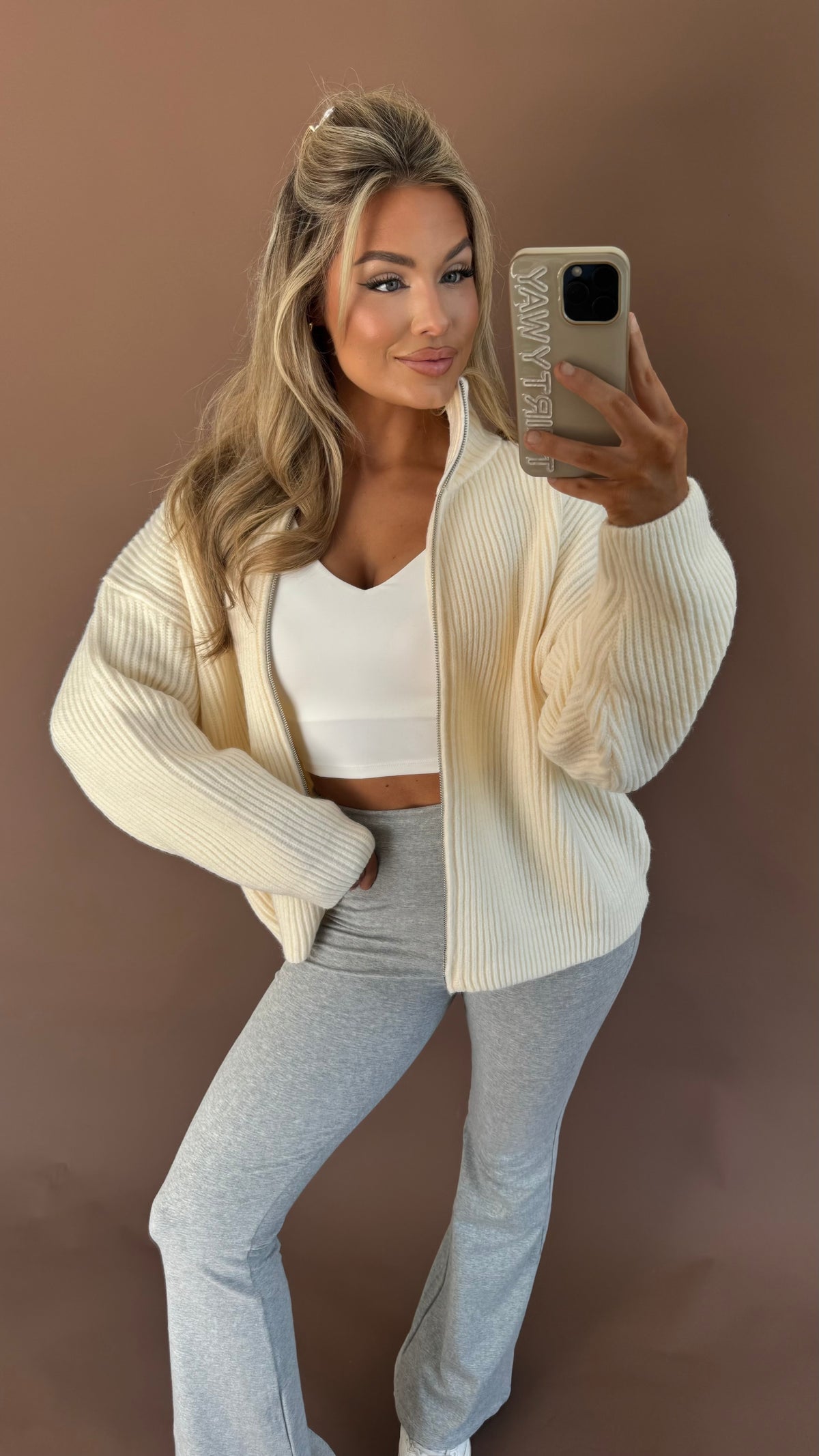 TATUM ZIP UP CREAM