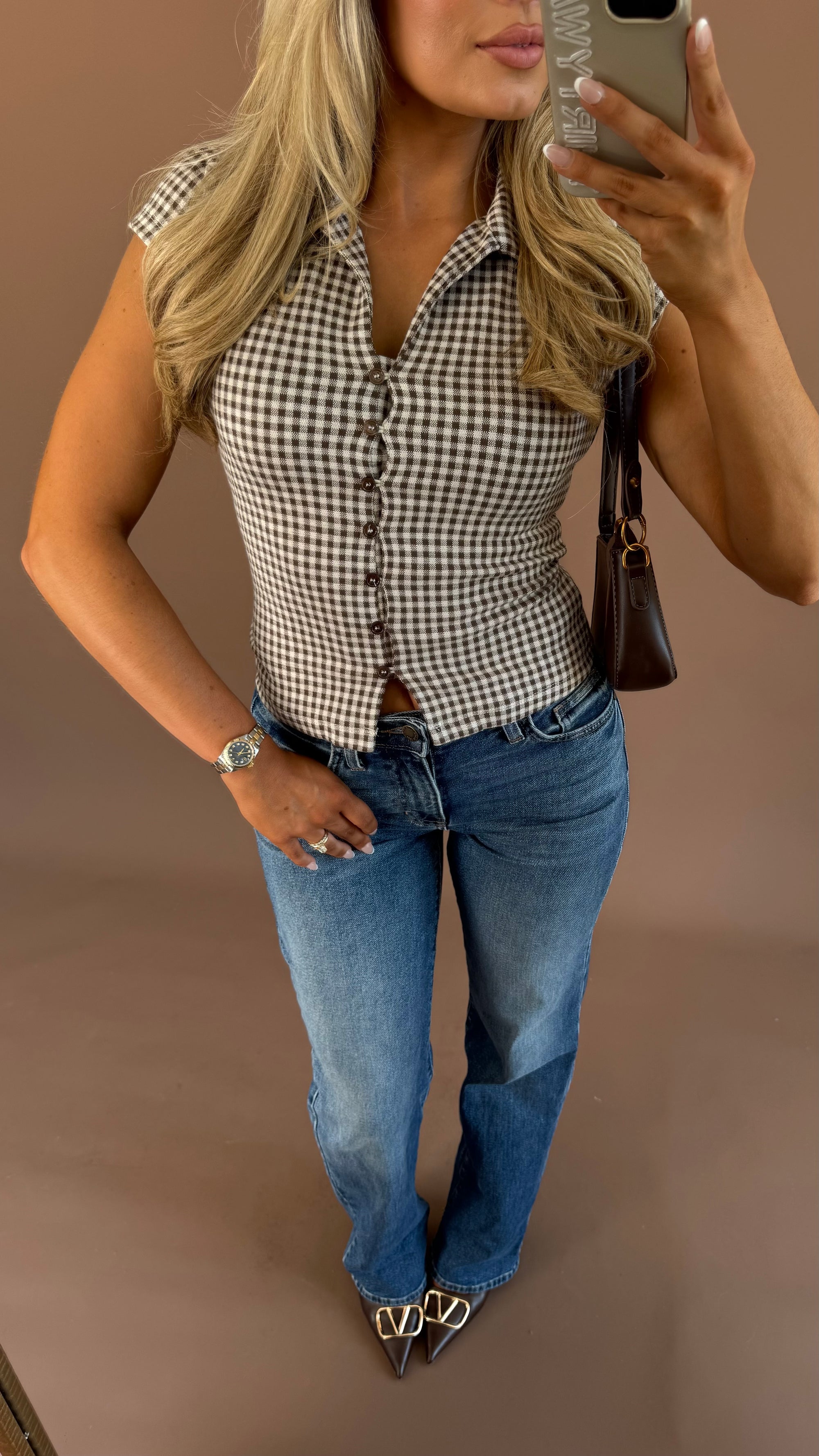 PARK AVENUE GINGHAM TOP