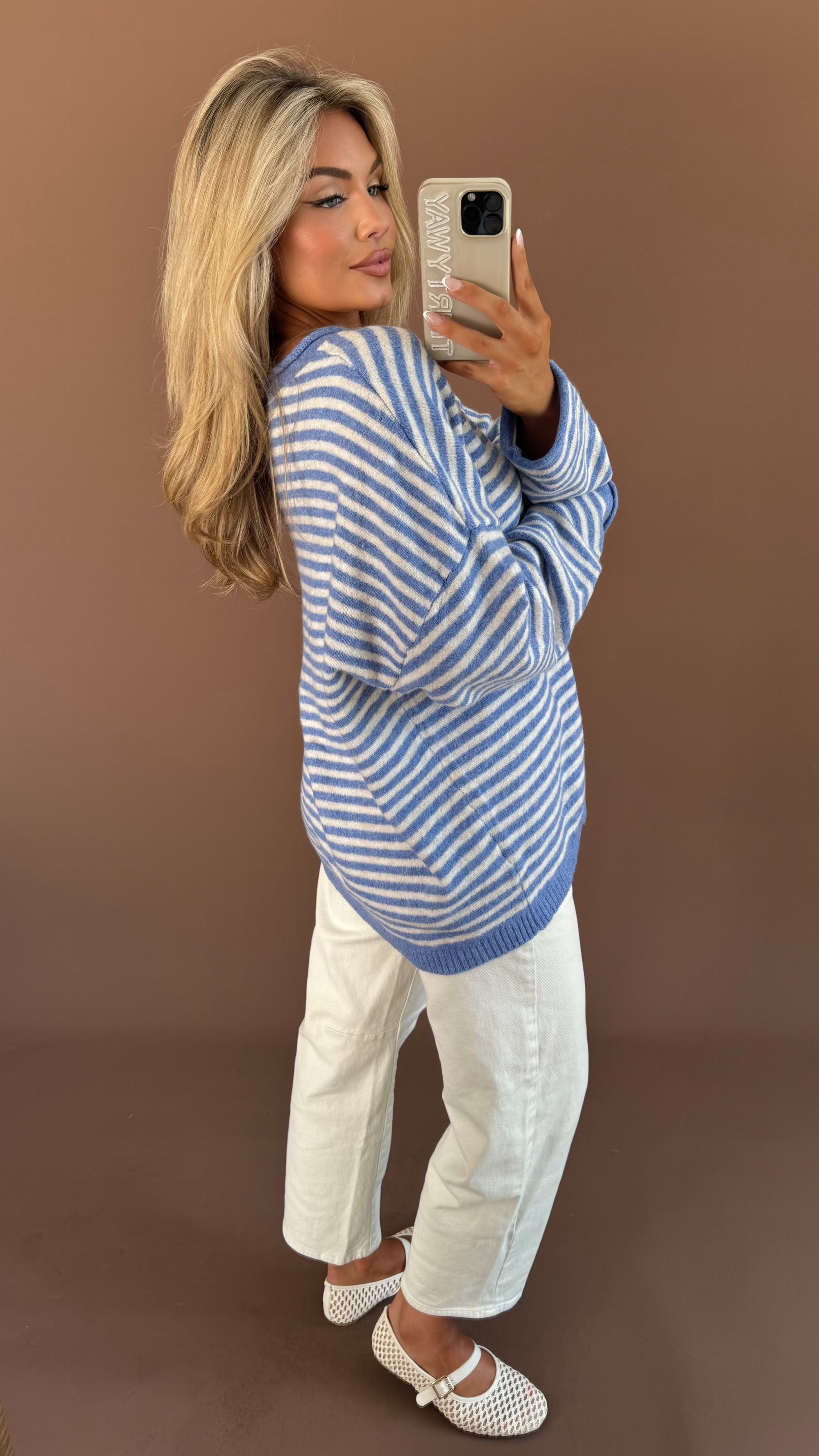 COLD BREW STRIPED SWEATER BLUE