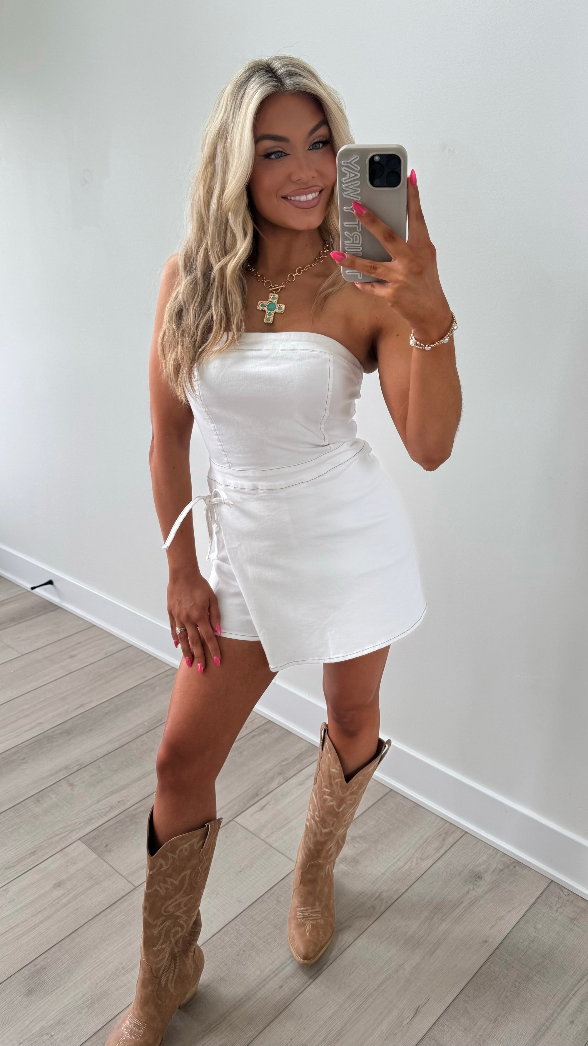 JAGGER WHITE DENIM ROMPER