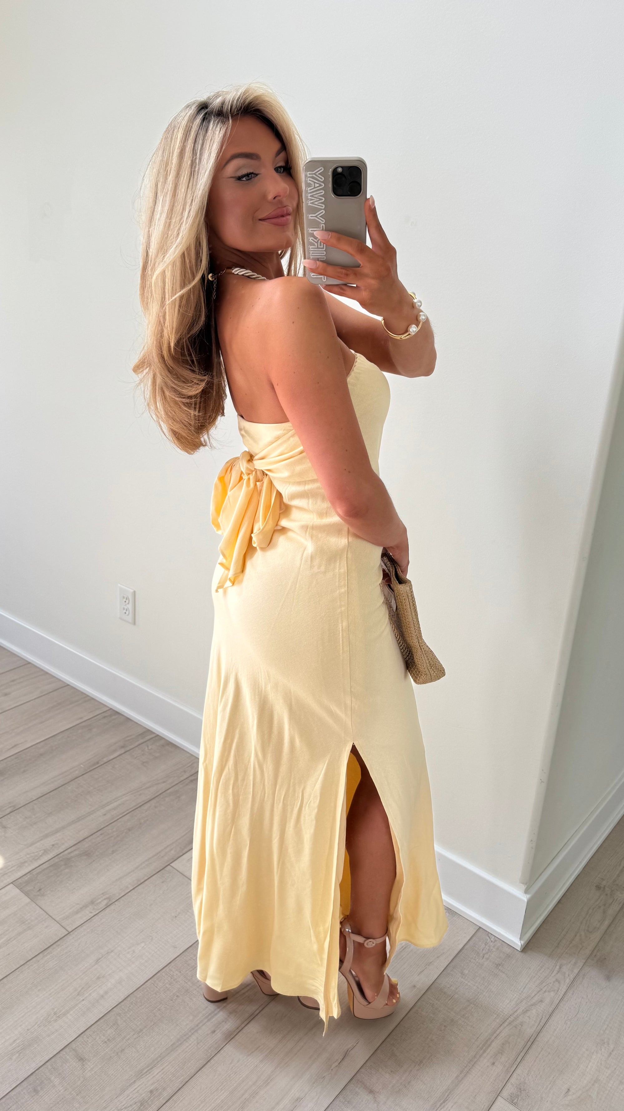 HUNNIE STRAPLESS MAXI DRESS BUTTER