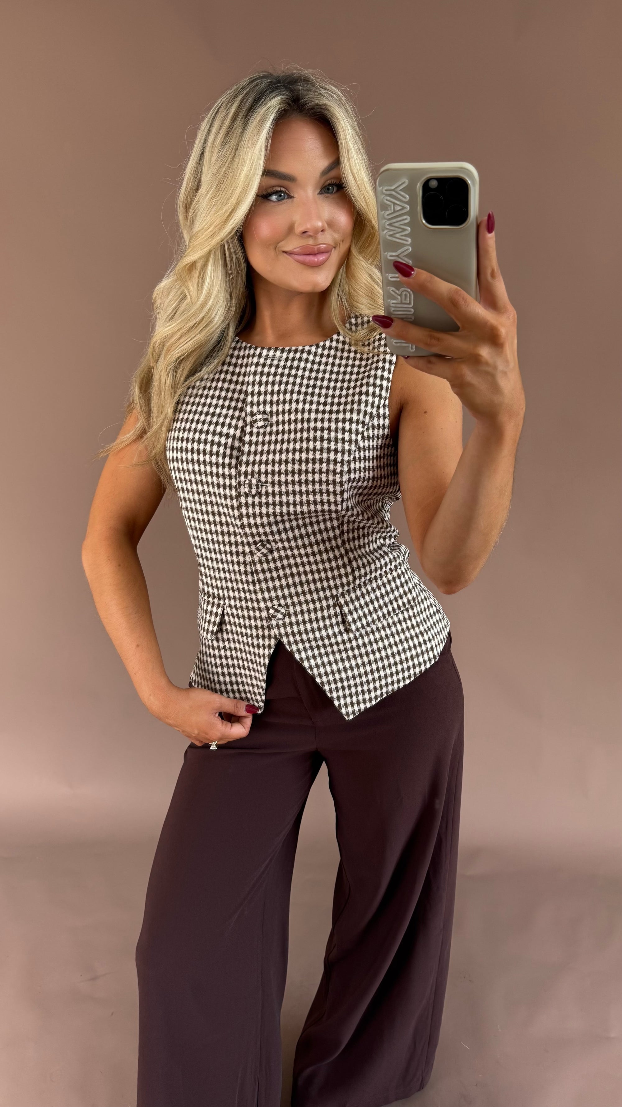 GINNIE GINGHAM VEST TOP
