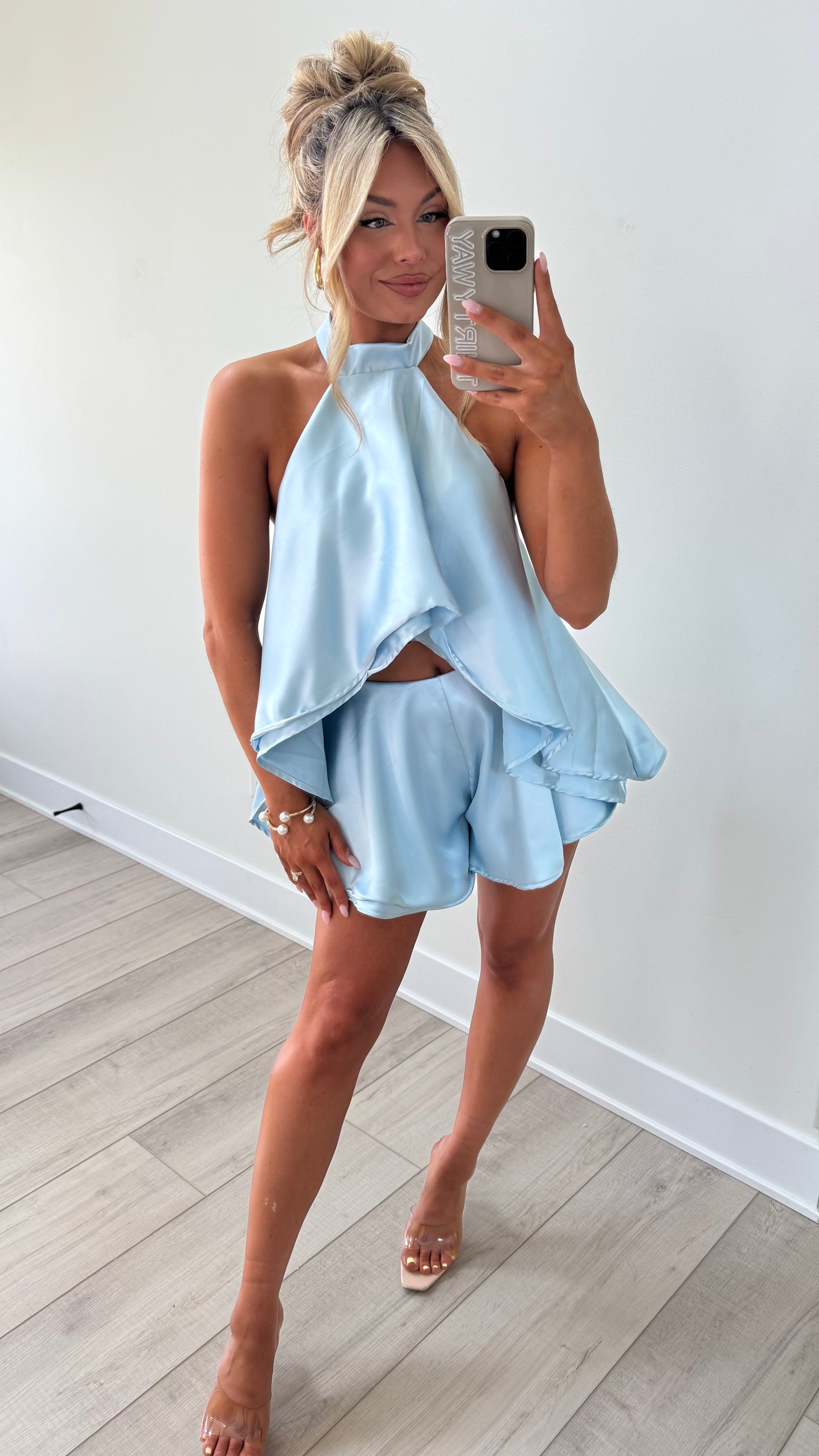 MIKA SATIN SILK SET BLUE