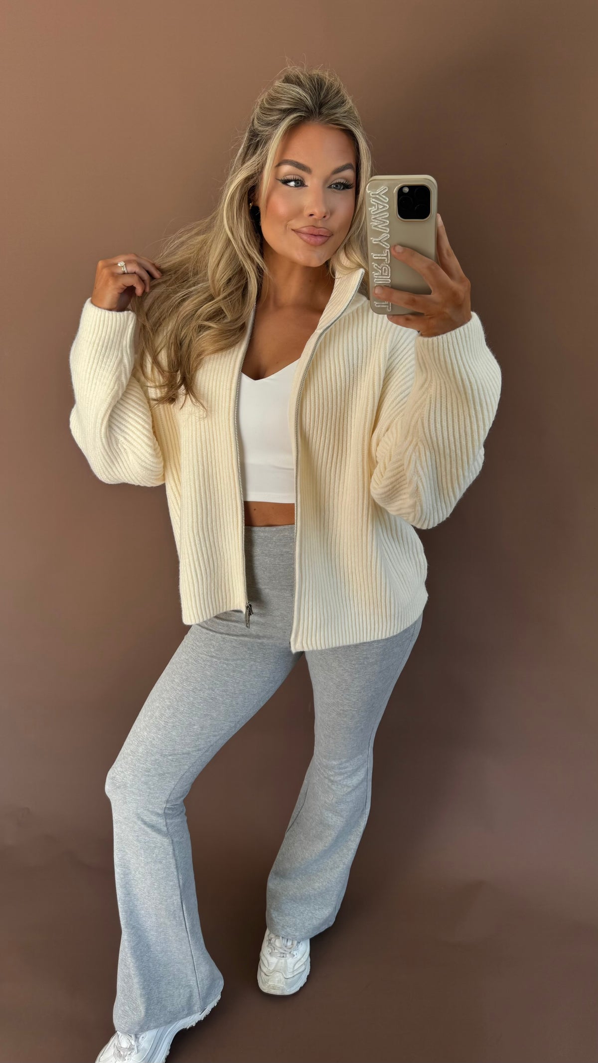 TATUM ZIP UP CREAM