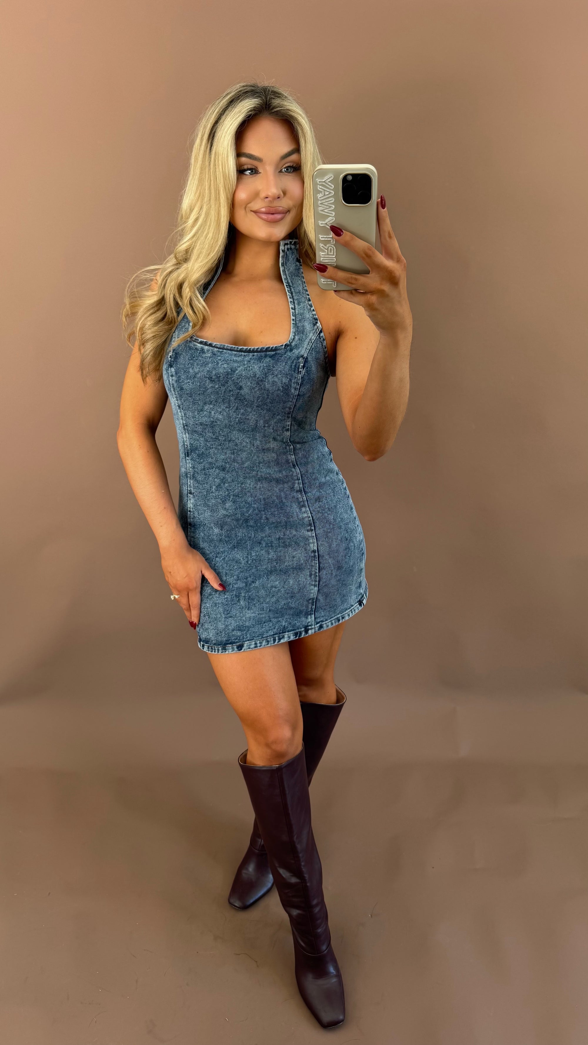ROWAN DENIM MINI DRESS
