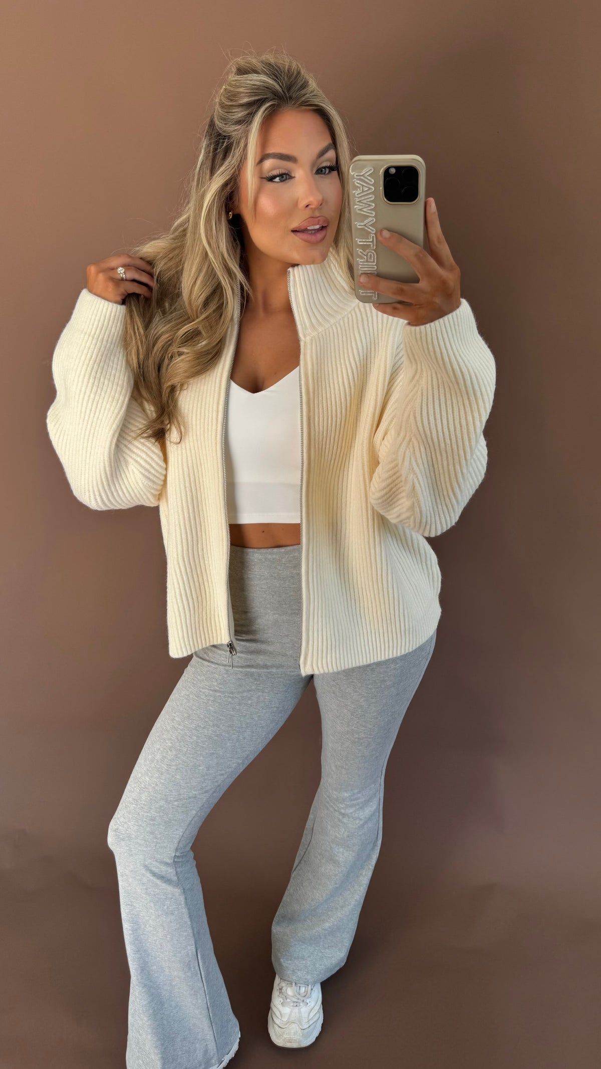 TATUM ZIP UP CREAM