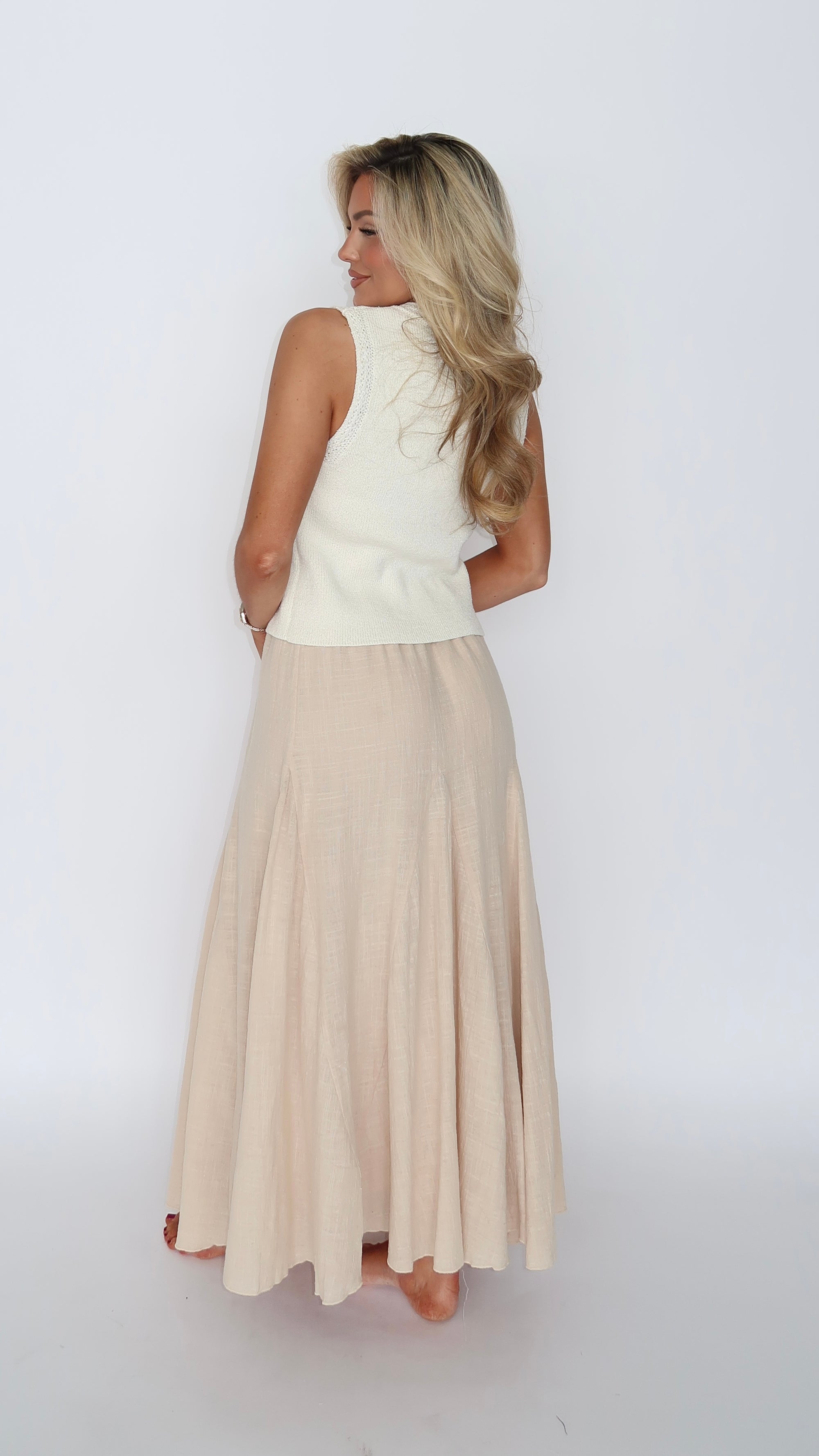 BEACHSIDE MAXI SKIRT TAN