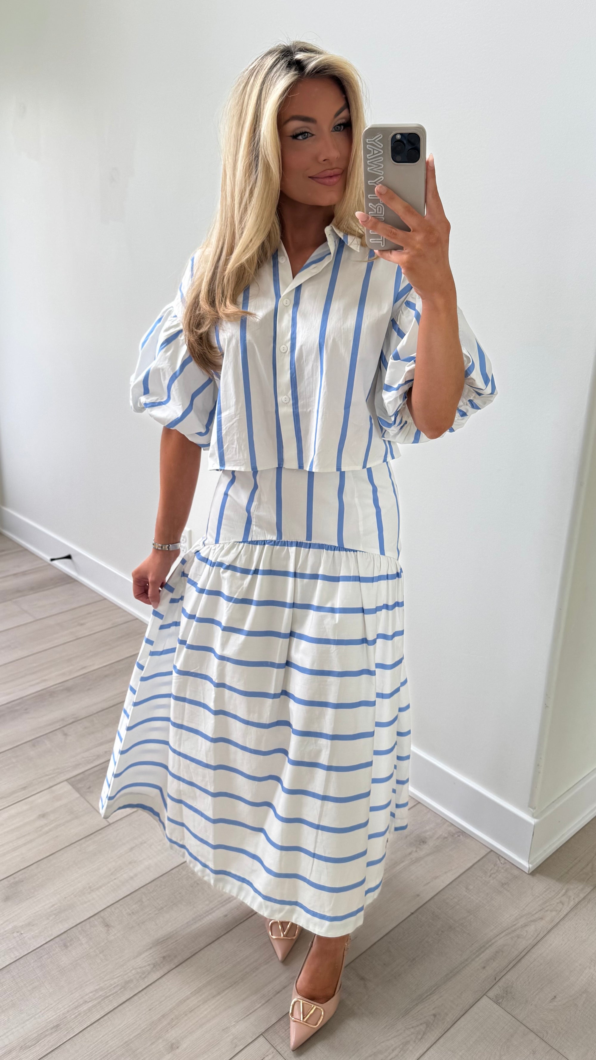ANNETTE STRIPED MAXI SKIRT