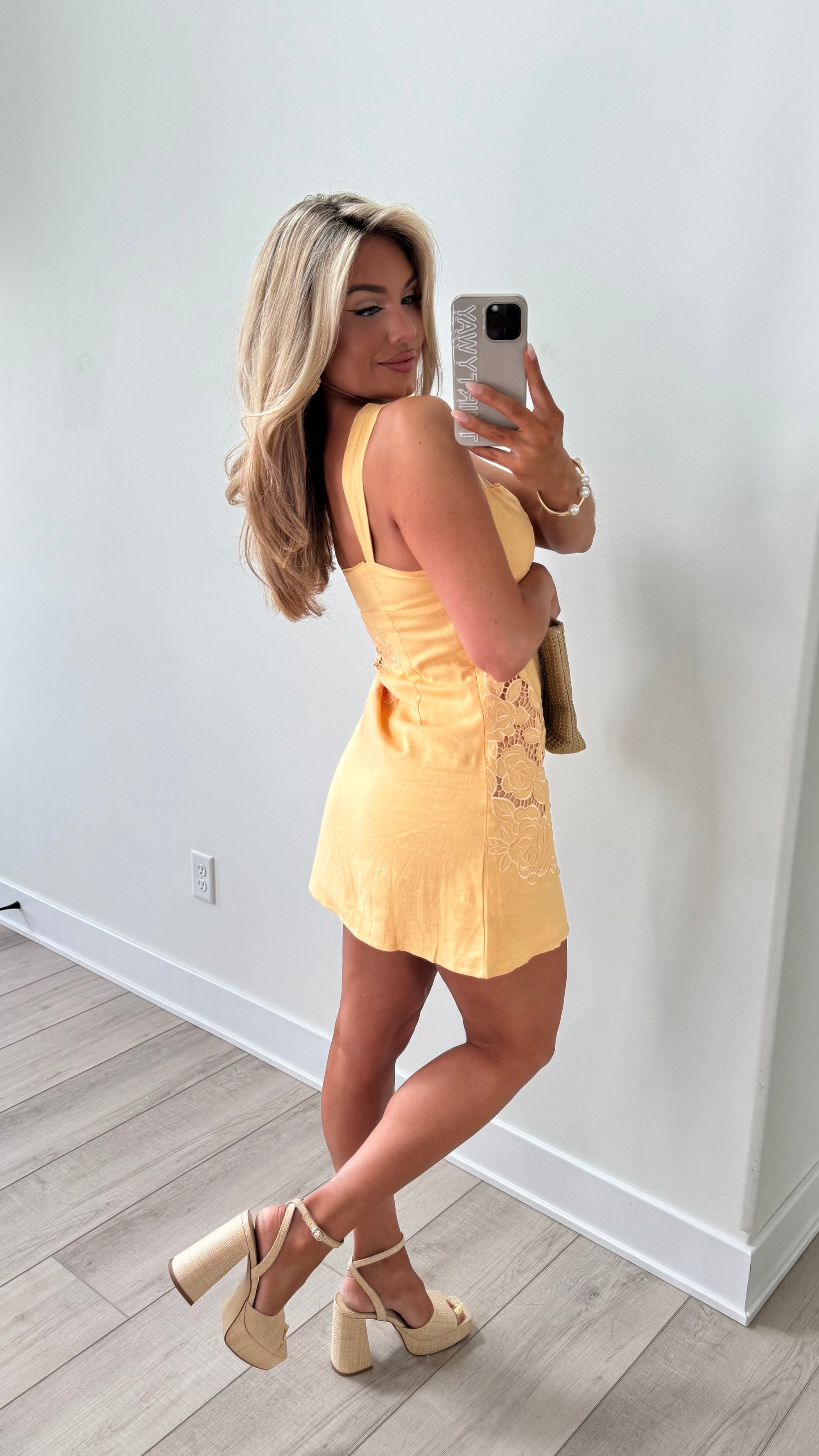 ORGANZA EMBROIDERED MINI DRESS