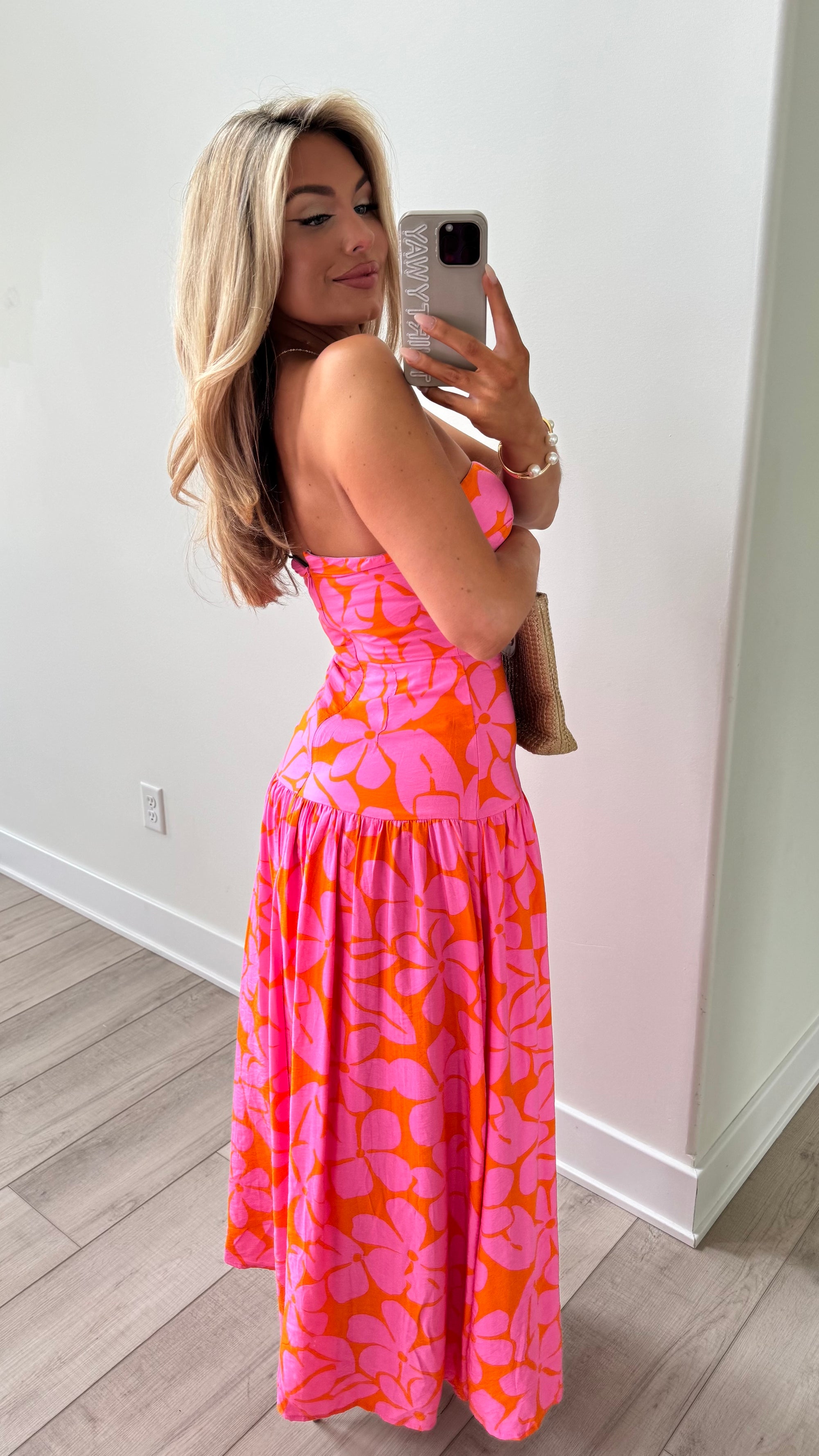 HIBISCUS FLORAL MAXI DRESS