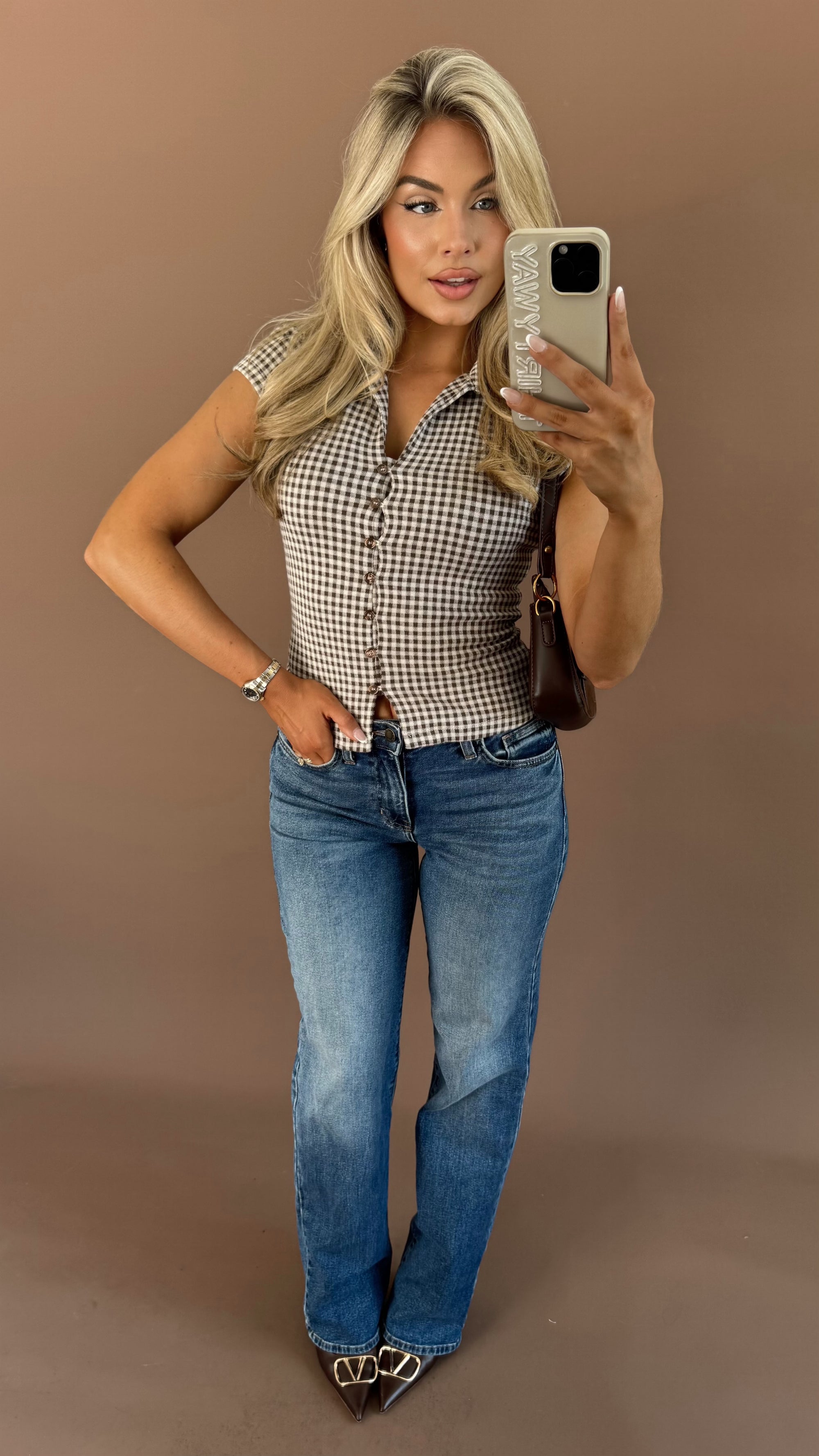 PARK AVENUE GINGHAM TOP