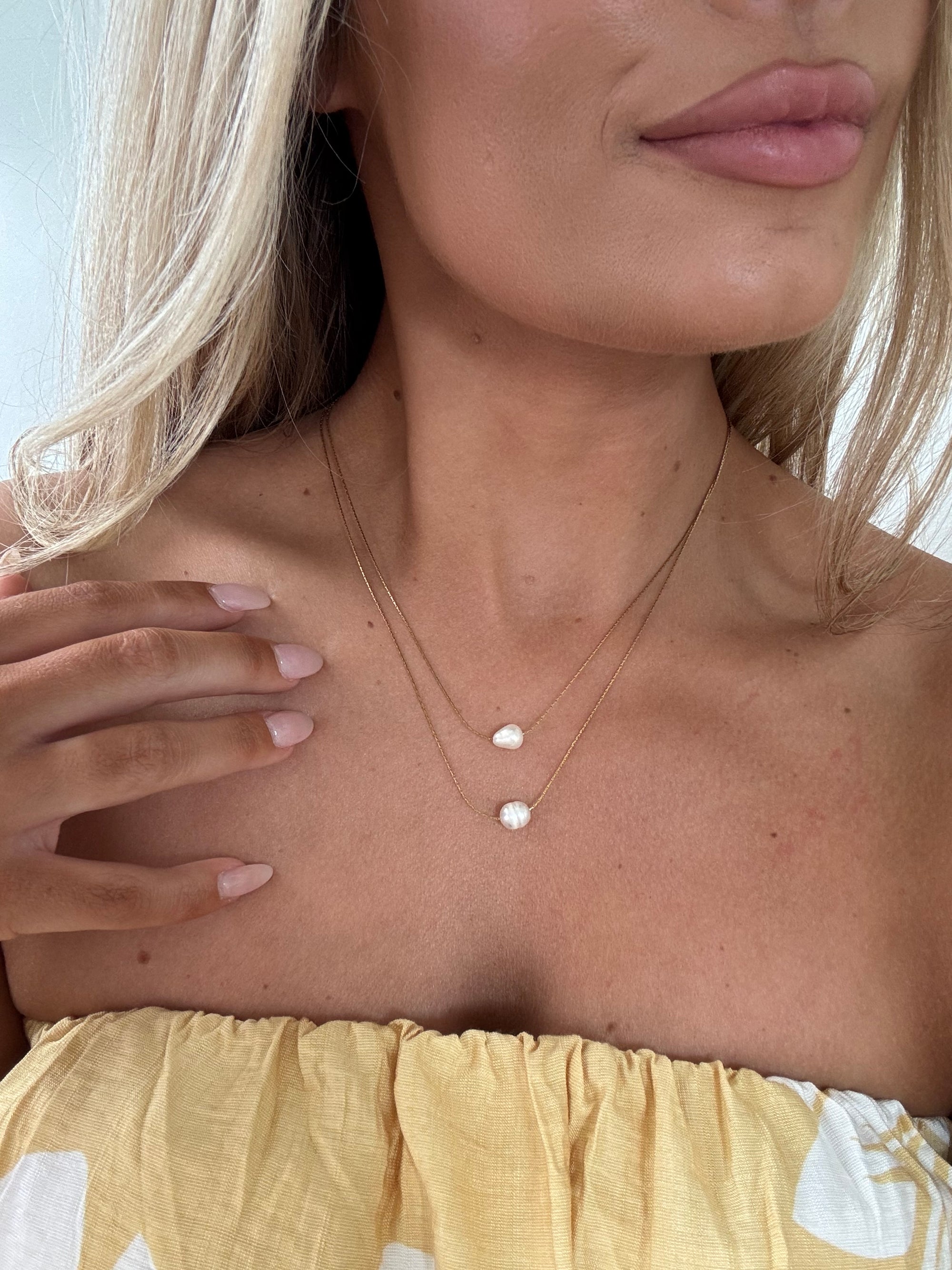 DOUBLE LAYERED FRESHWATER PEARL NECKLACE
