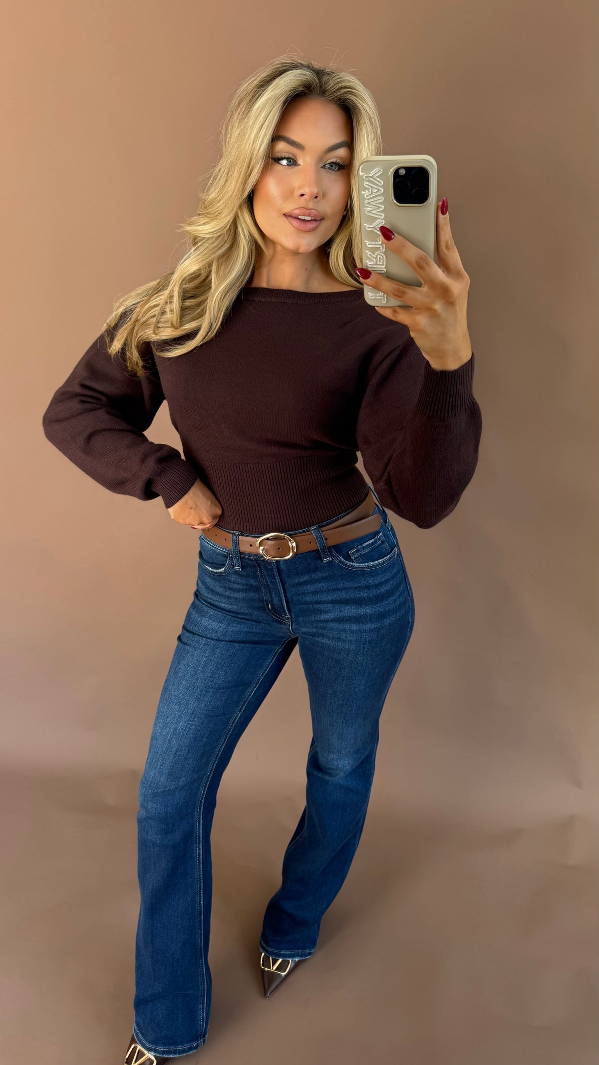 KENSINGTON DOLMAN SWEATER BROWN