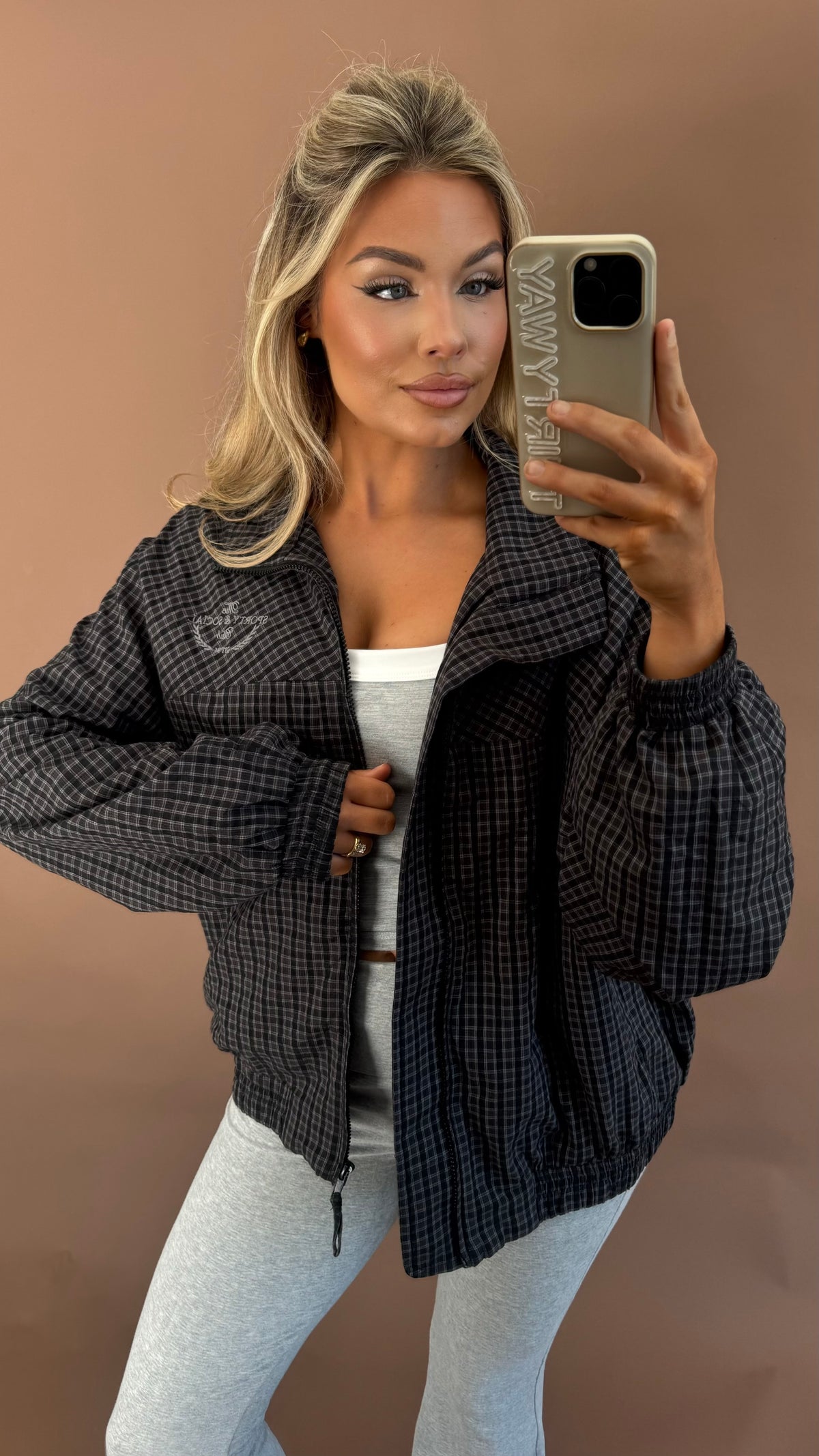 SPORTS CLUB PLAID WINDBREAKER