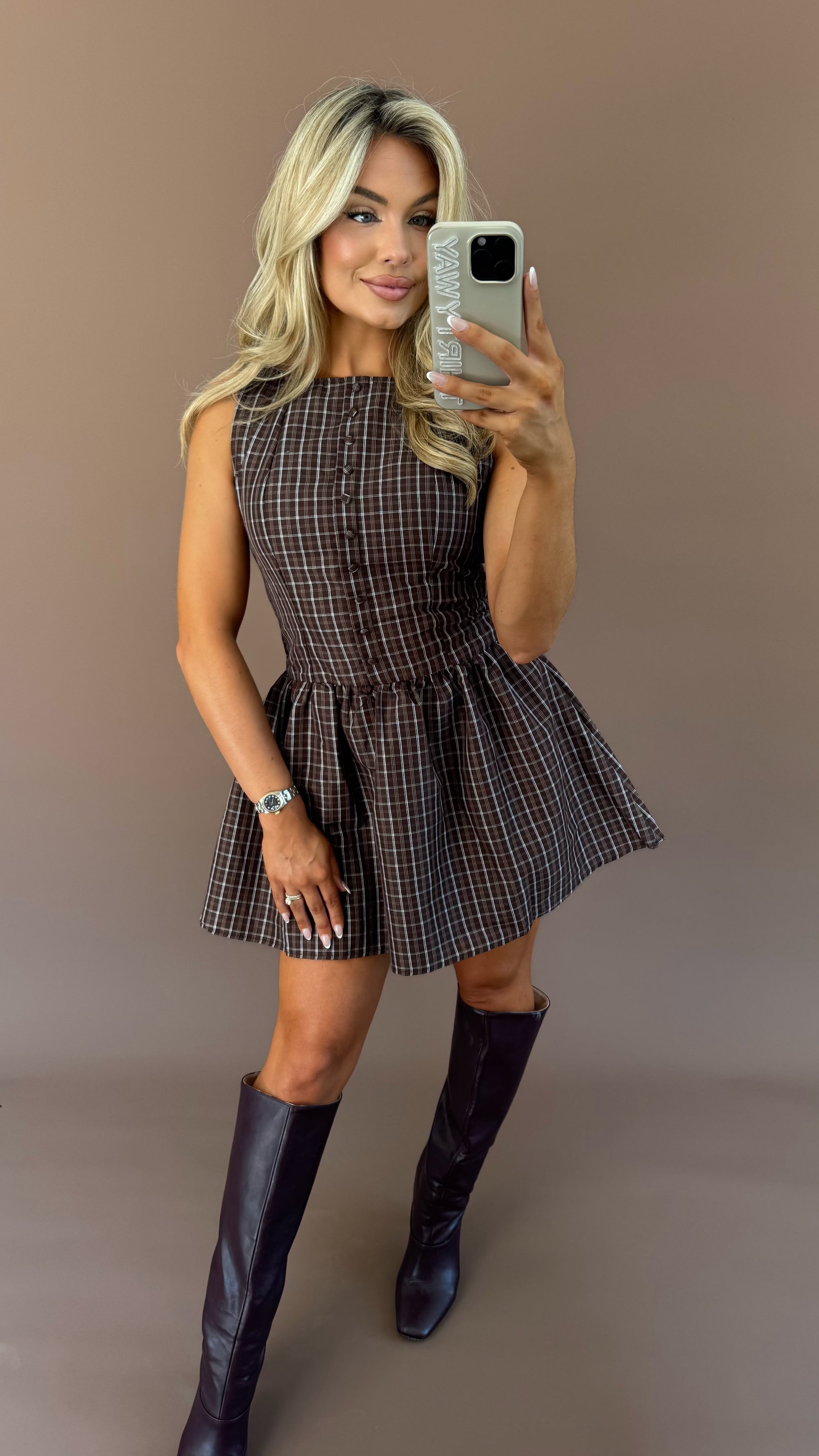 LEXINGTON PLAID MINI DRESS