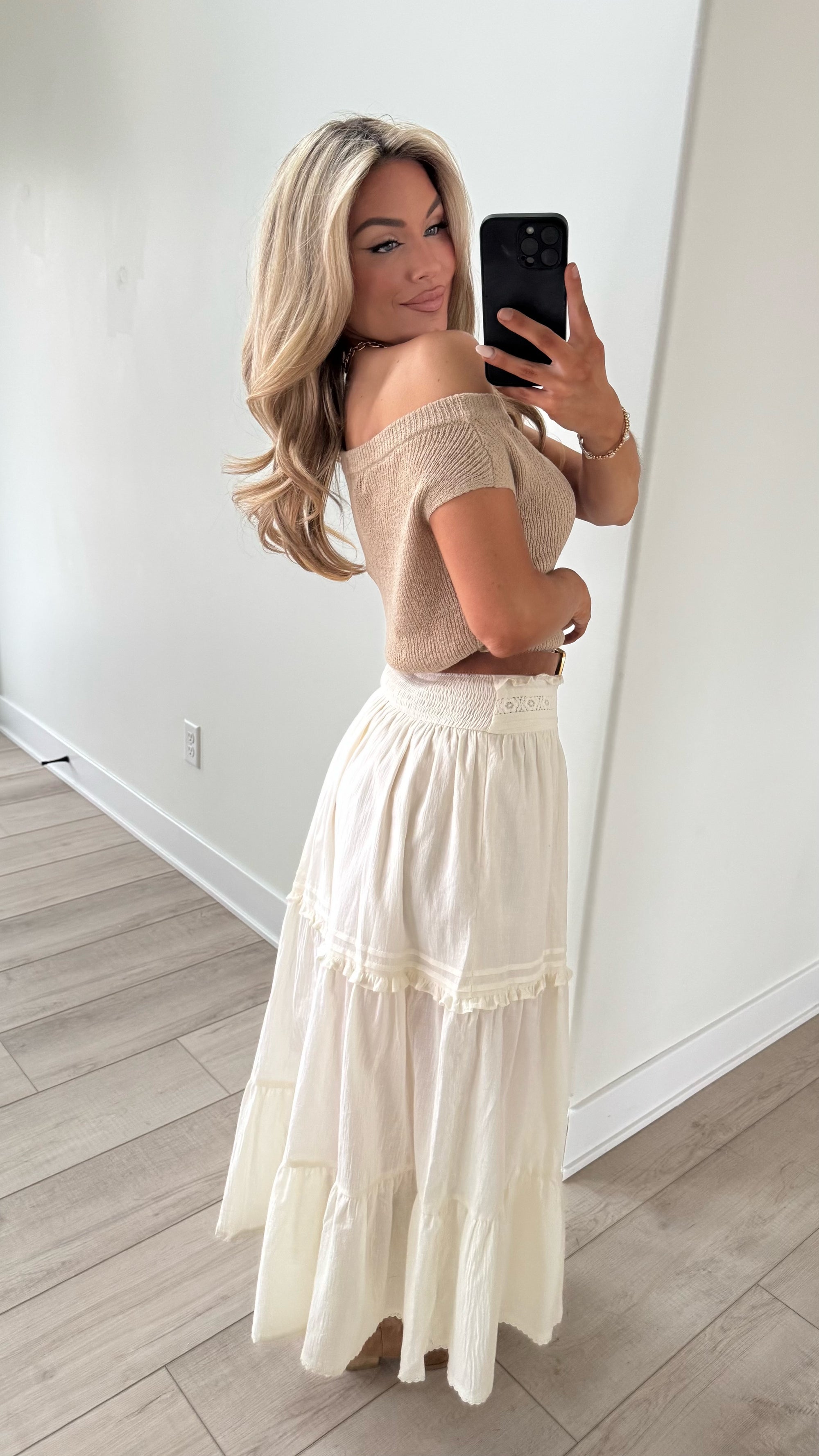 WILDFLOWER CREAM MAXI SKIRT