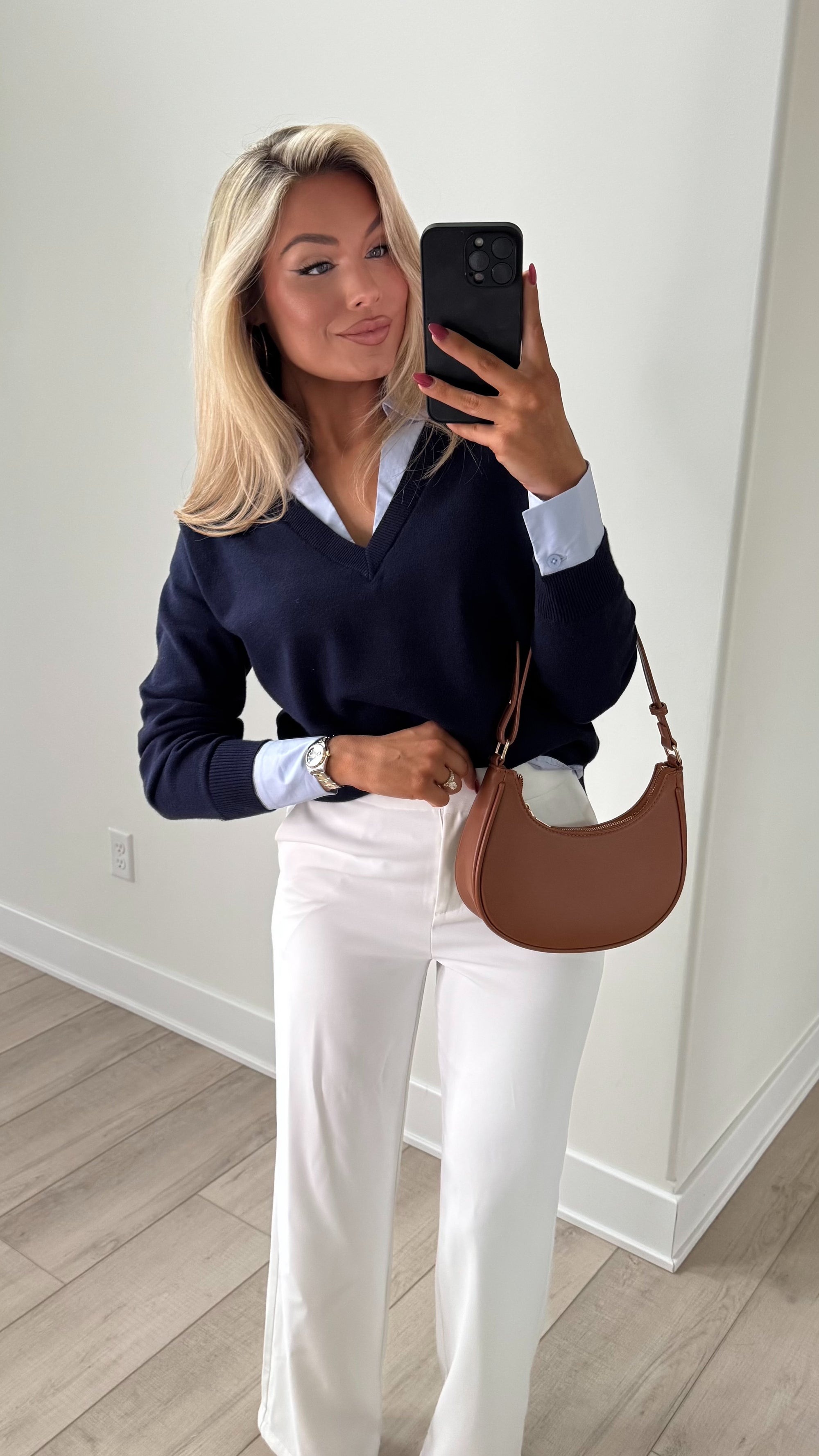 BOARDROOM LAYERED SWEATER TOP BLUE