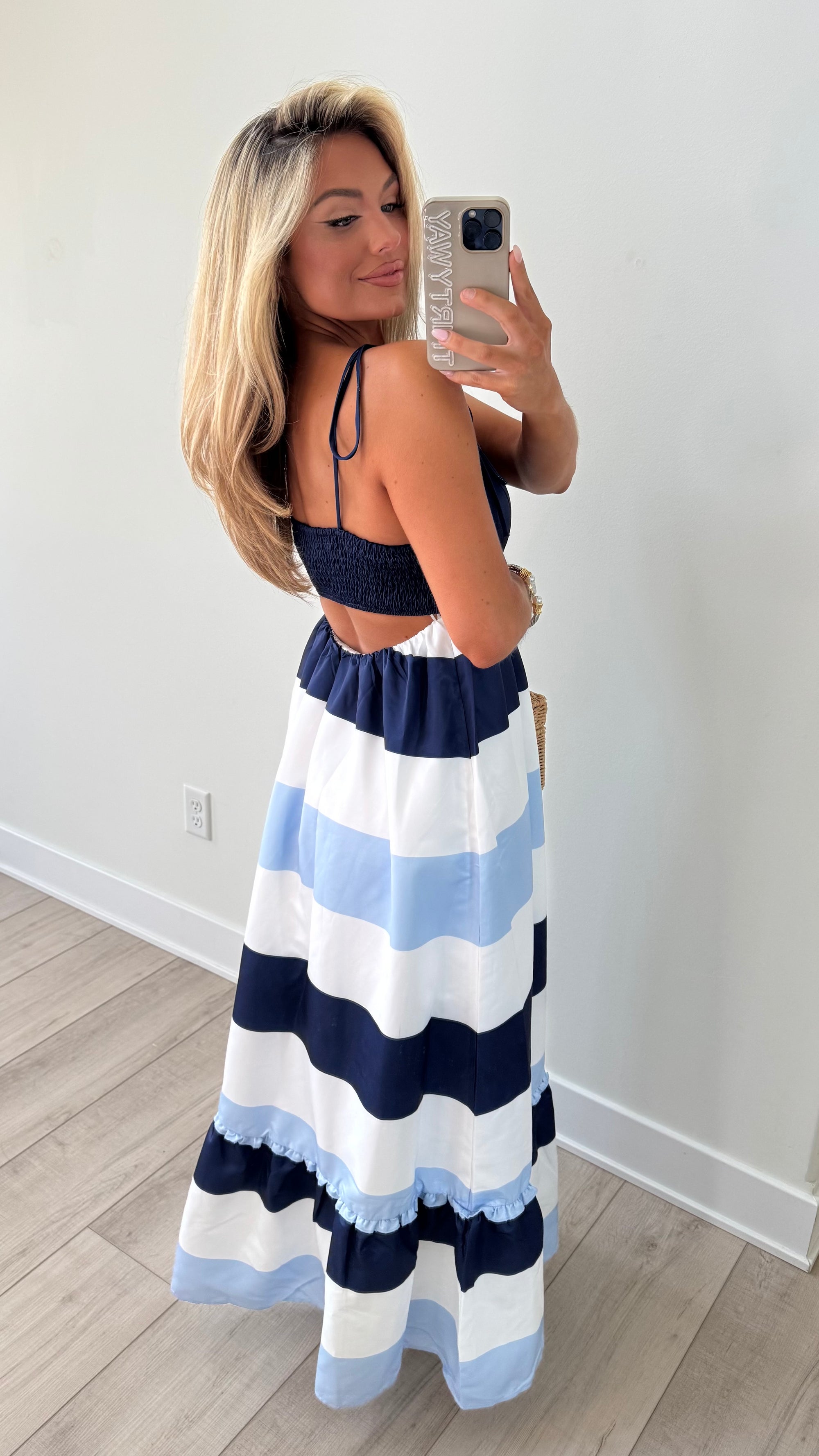 SEAPORT STRIPED MAXI DRESS