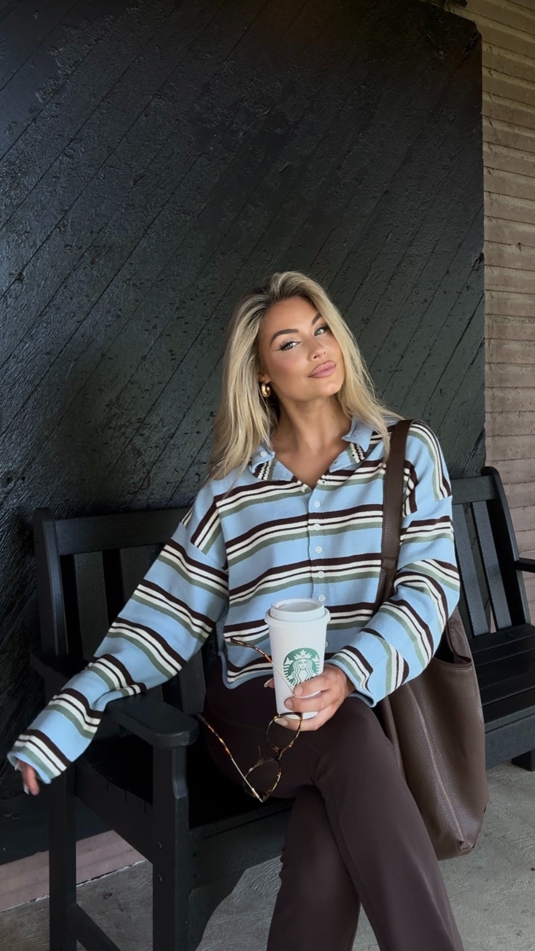 CEDAR MULTI STRIPED CARDIGAN BABY BLUE