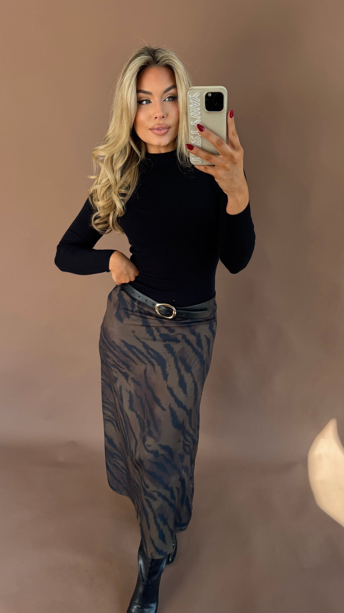 ZEBRA PRINT MAXI SKIRT