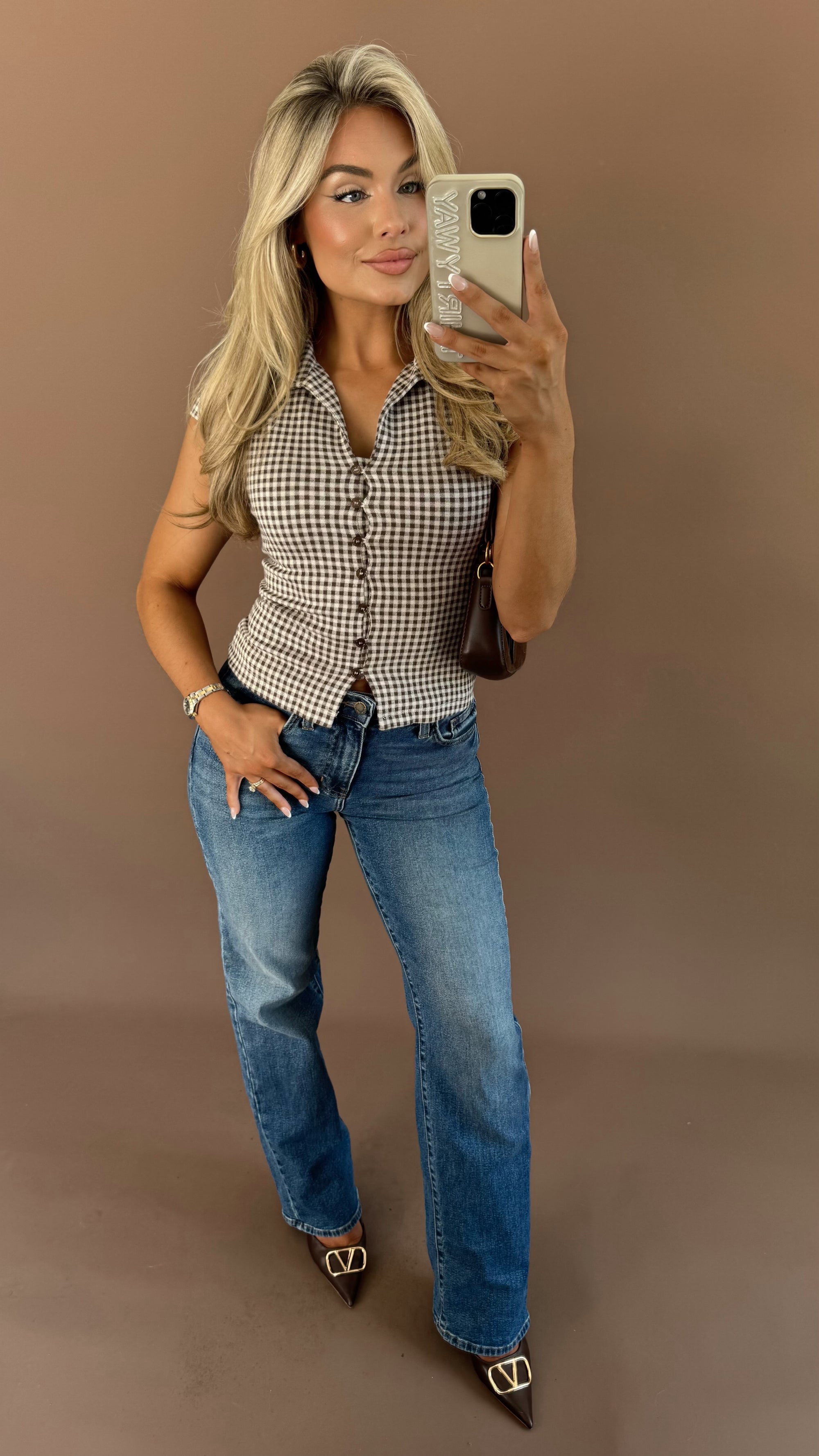 PARK AVENUE GINGHAM TOP
