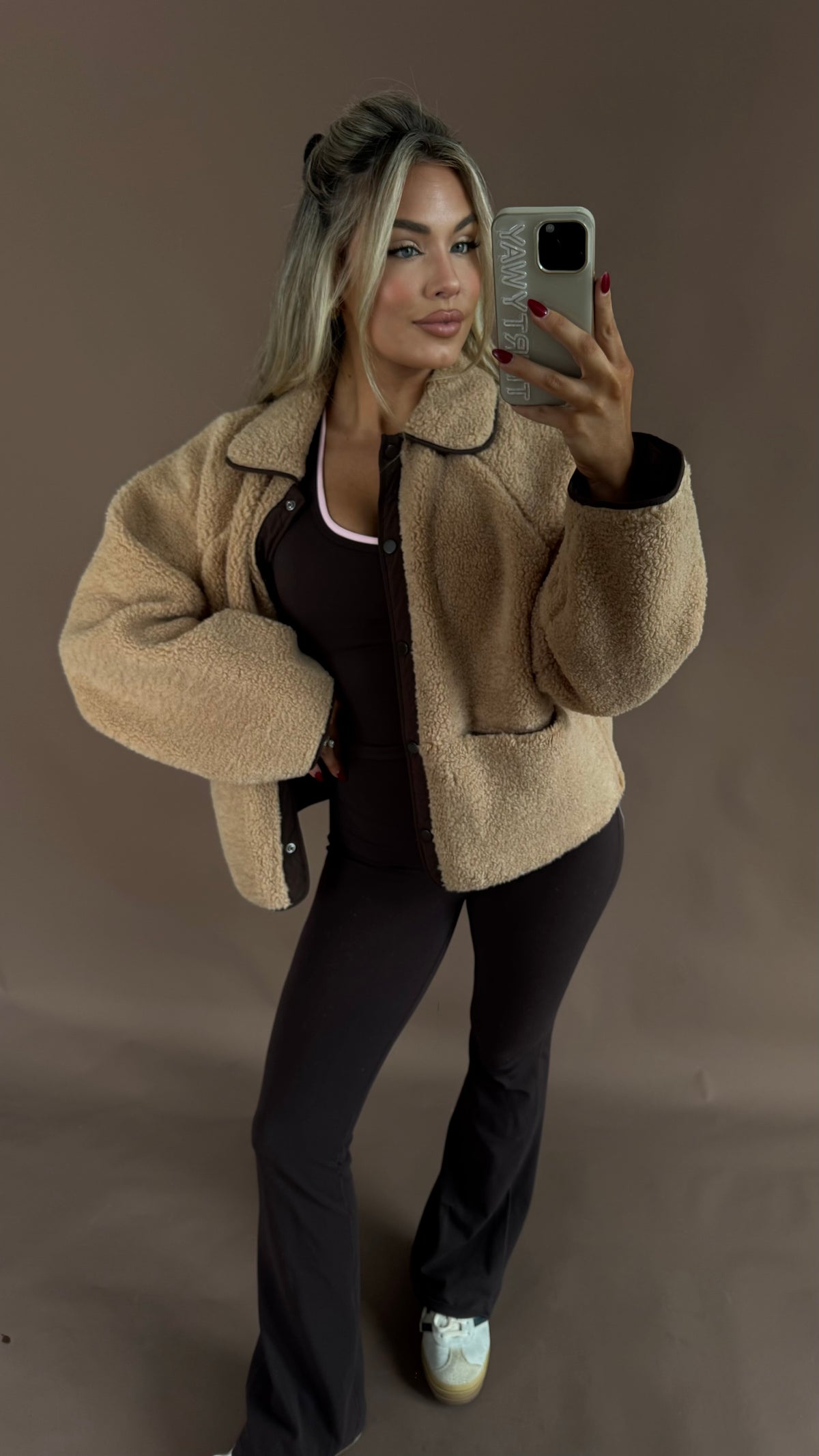 REVERSIBLE TEDDY JACKET CAMEL