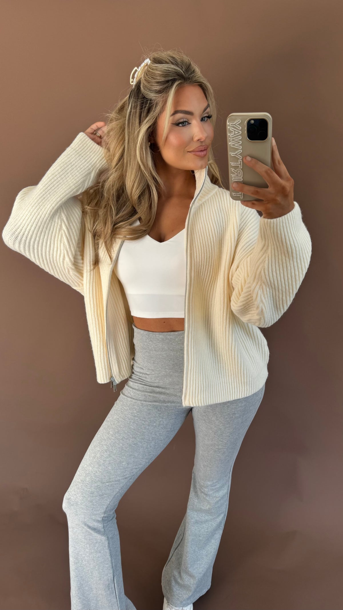 TATUM ZIP UP CREAM