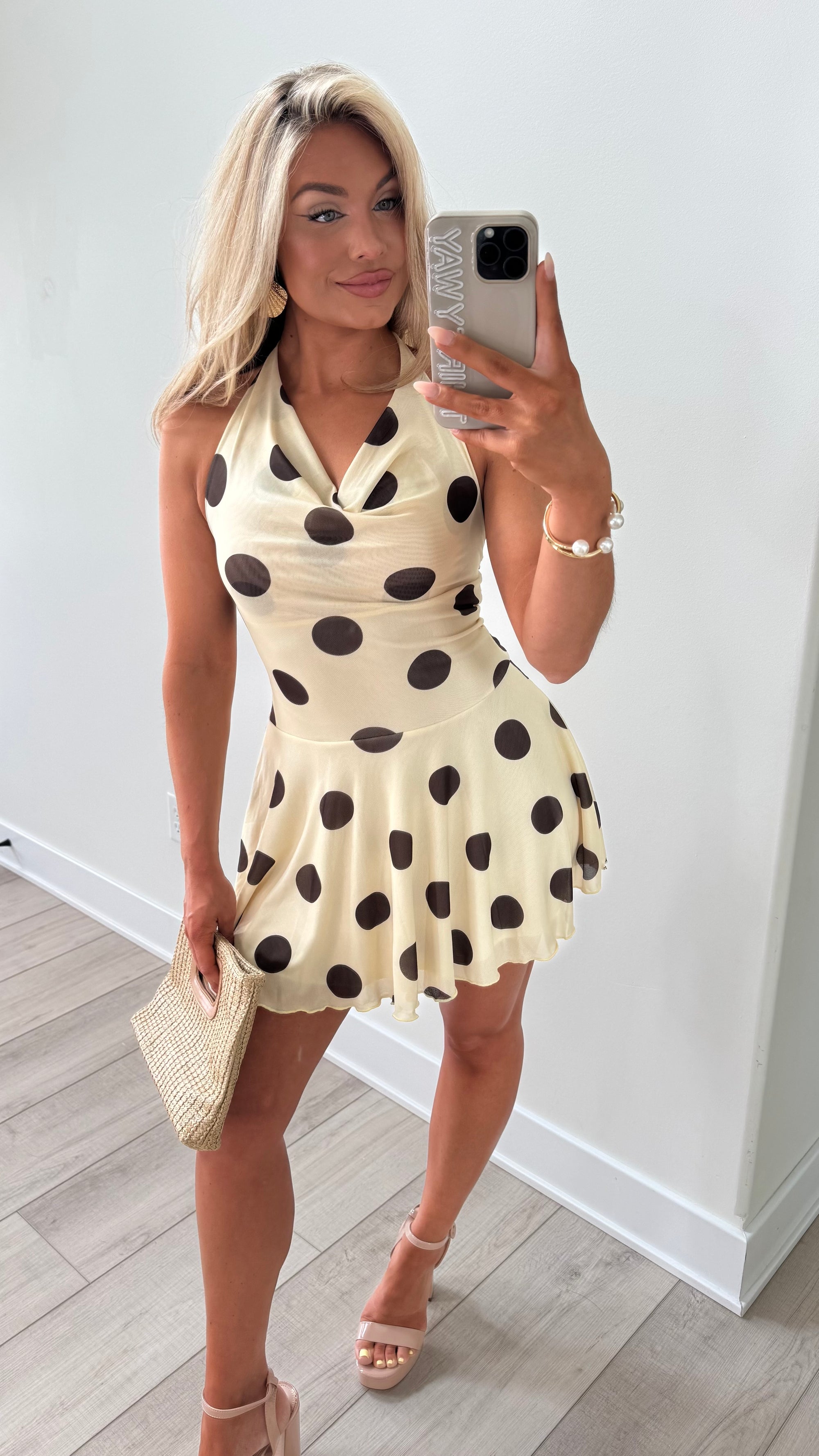 ISLAND HONEY POLKA DOT MINI DRESS