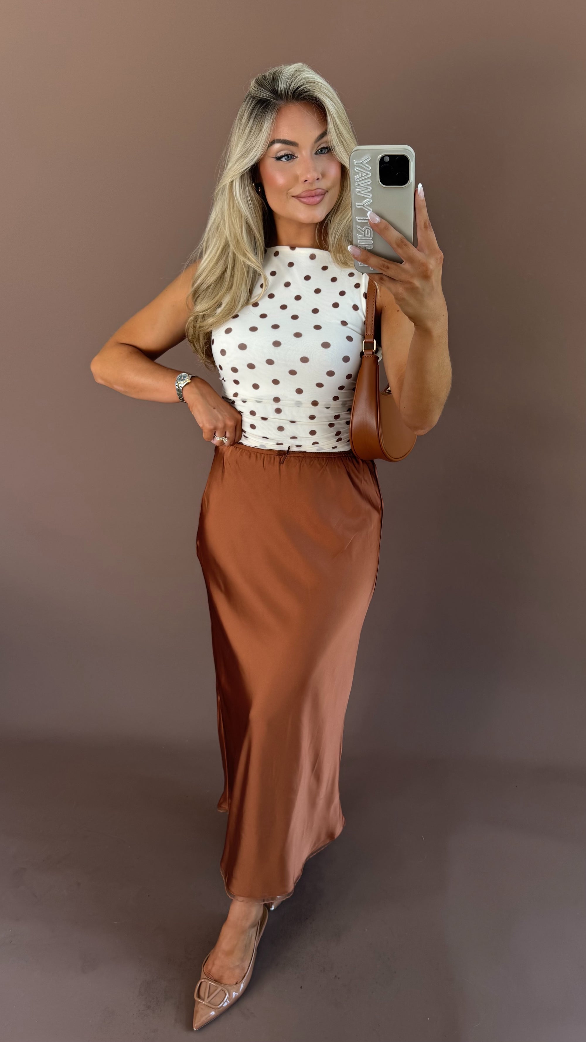 RUST MAXI SKIRT