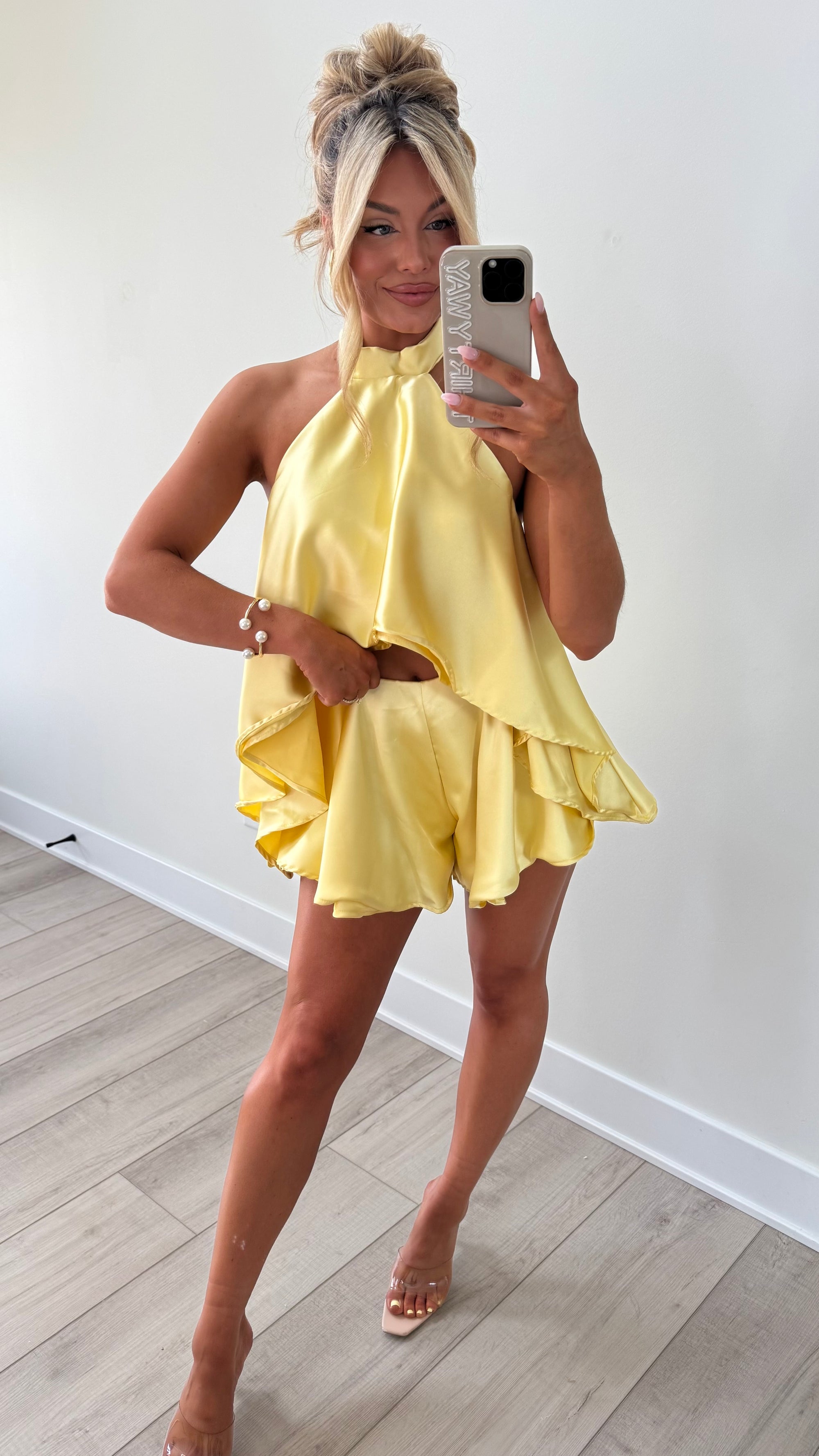 MIKA SATIN SILK SET YELLOW