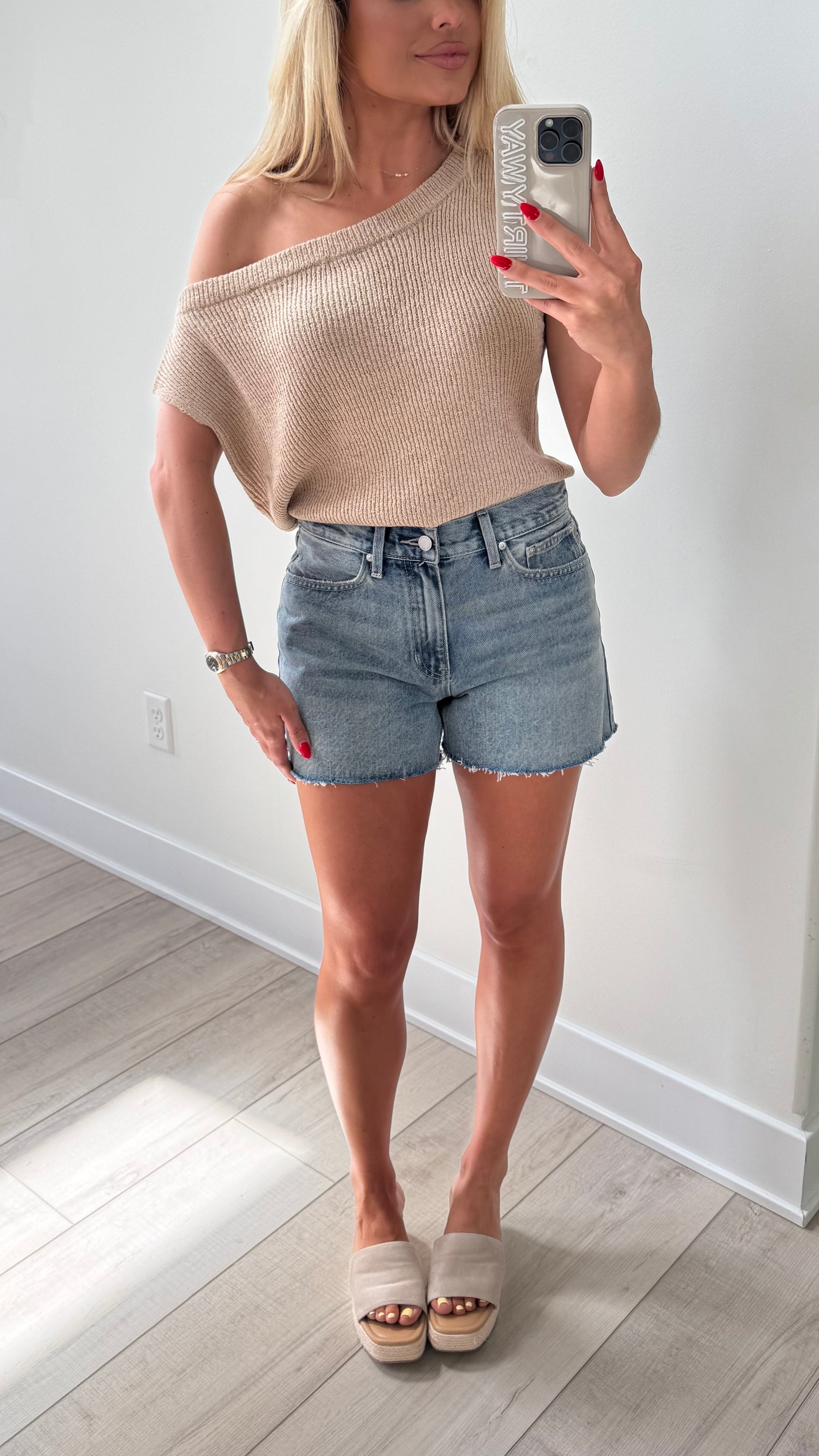 BOWIE VINTAGE HIGH-RISE DENIM SHORT