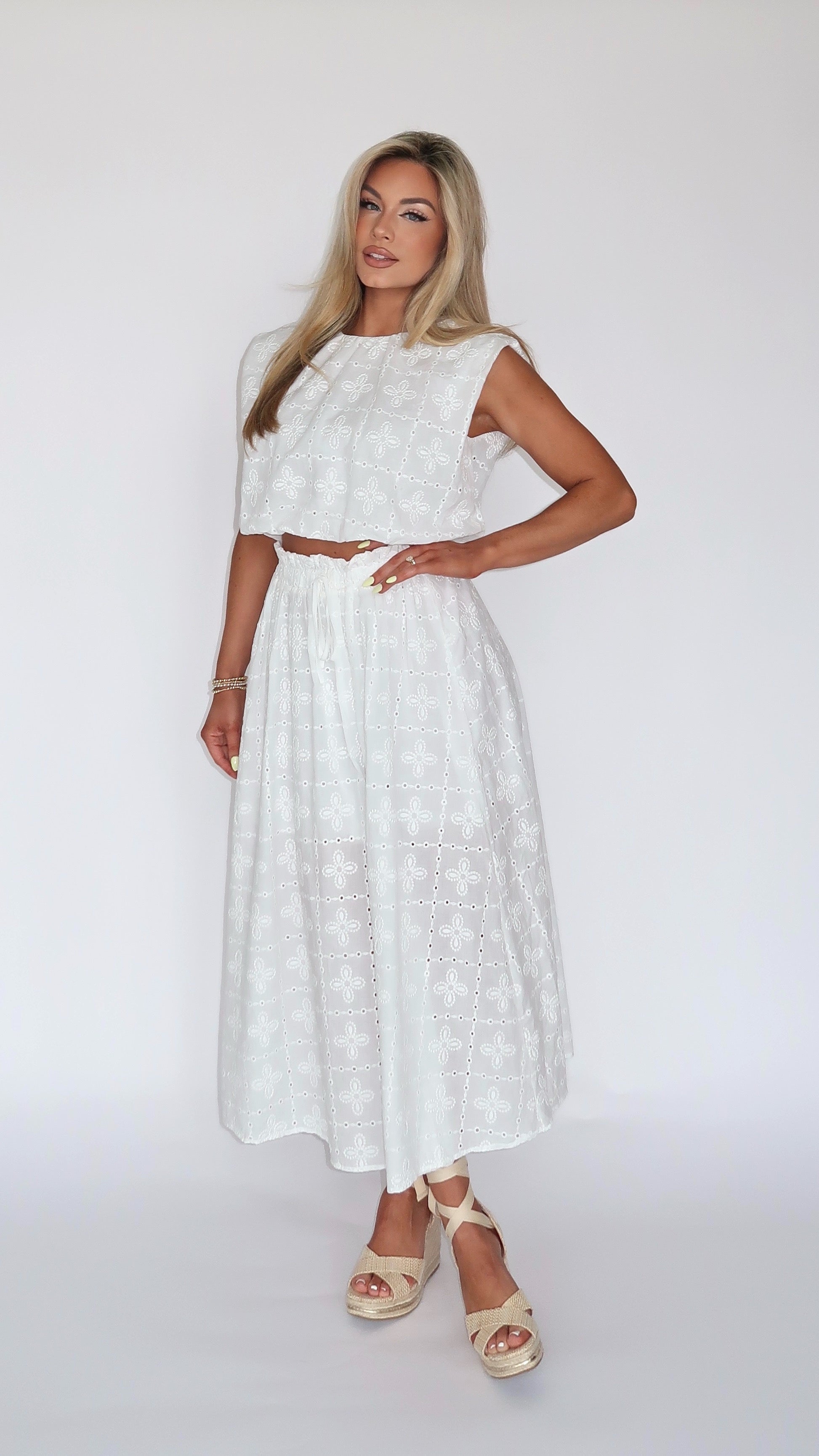 PALM BEACH EYELET BUBBLE TOP