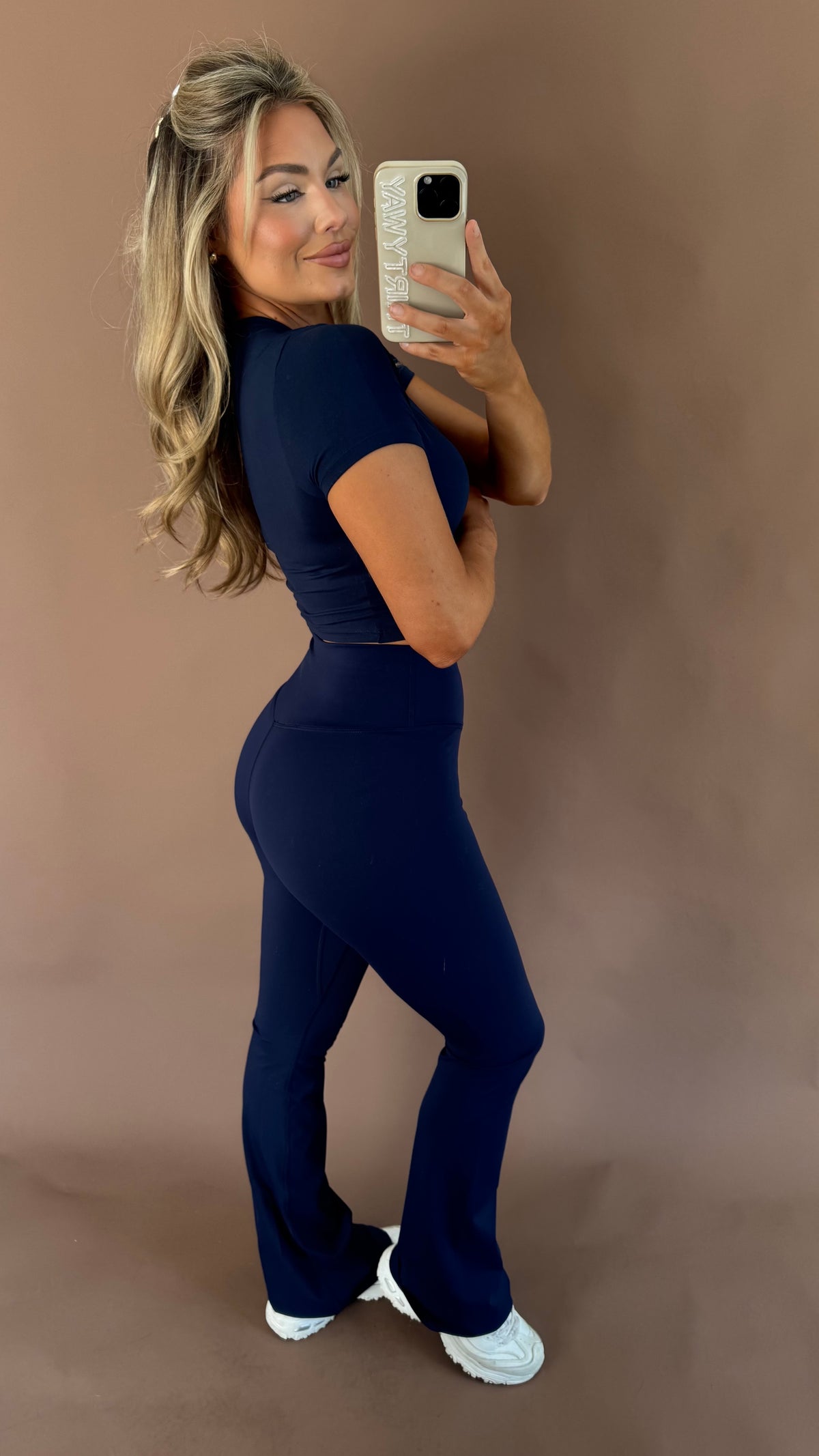 CROSSOVER FLARE PANTS NAVY