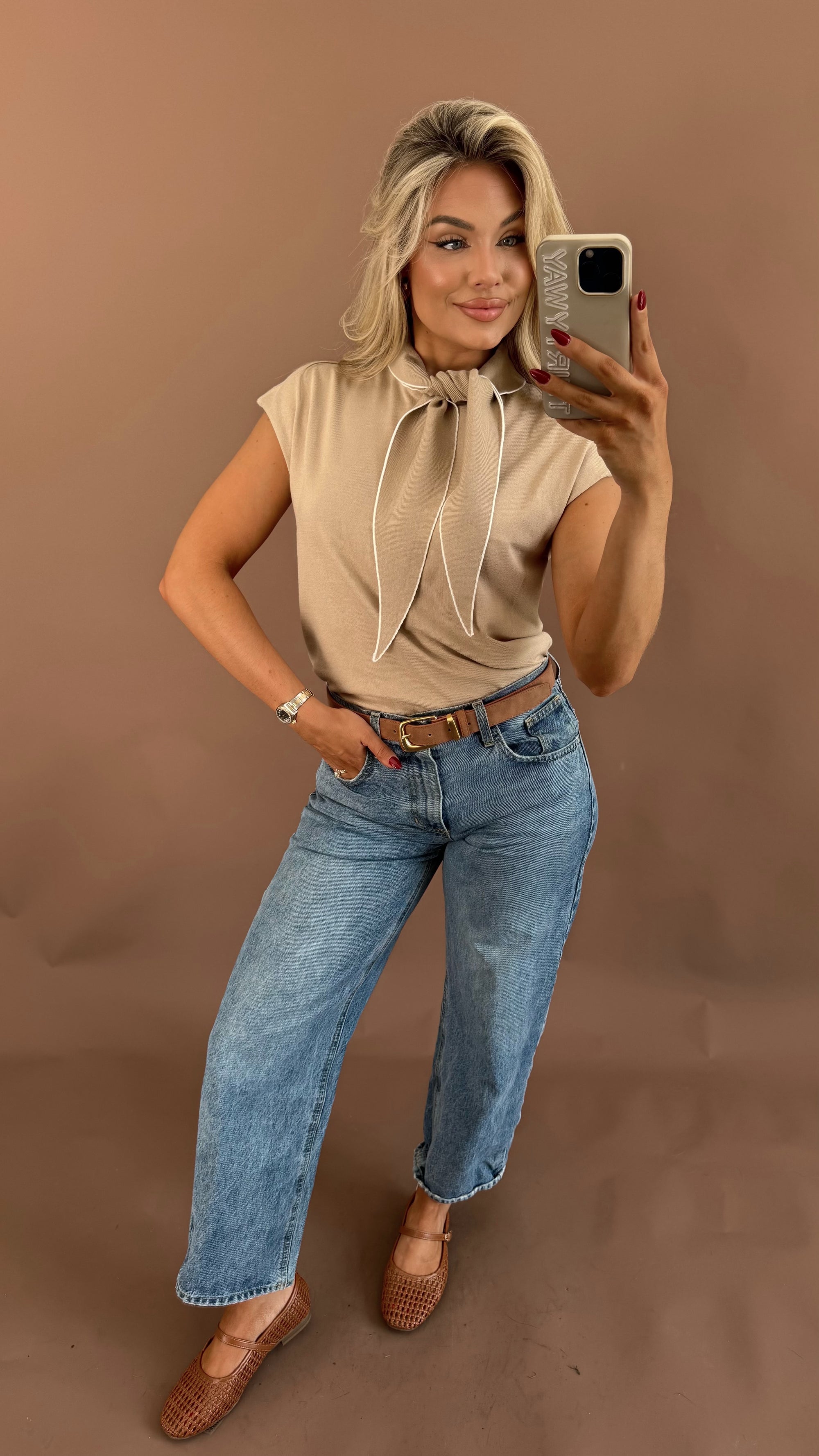 COLLINS NECK TIE TOP