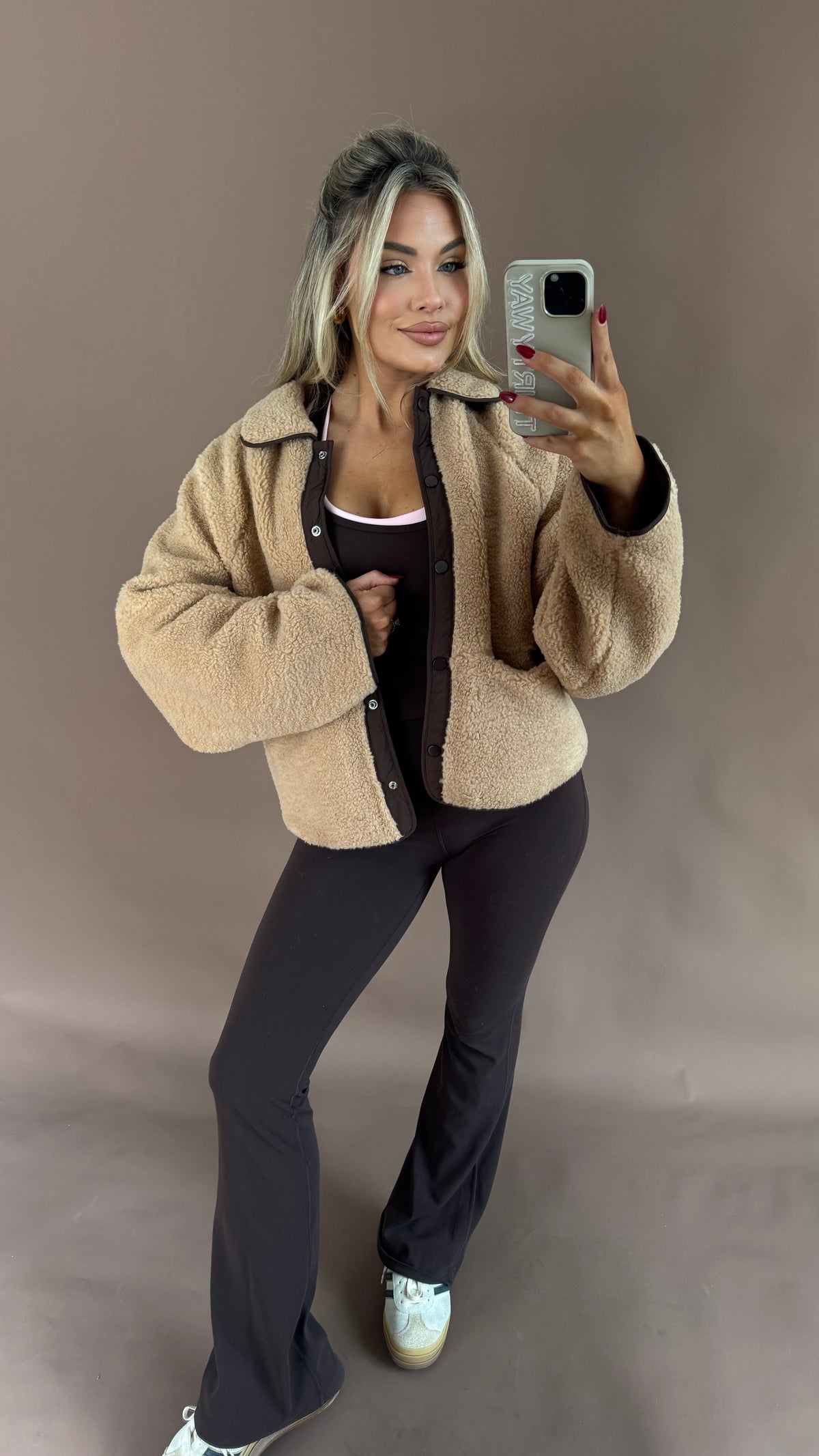 REVERSIBLE TEDDY JACKET CAMEL