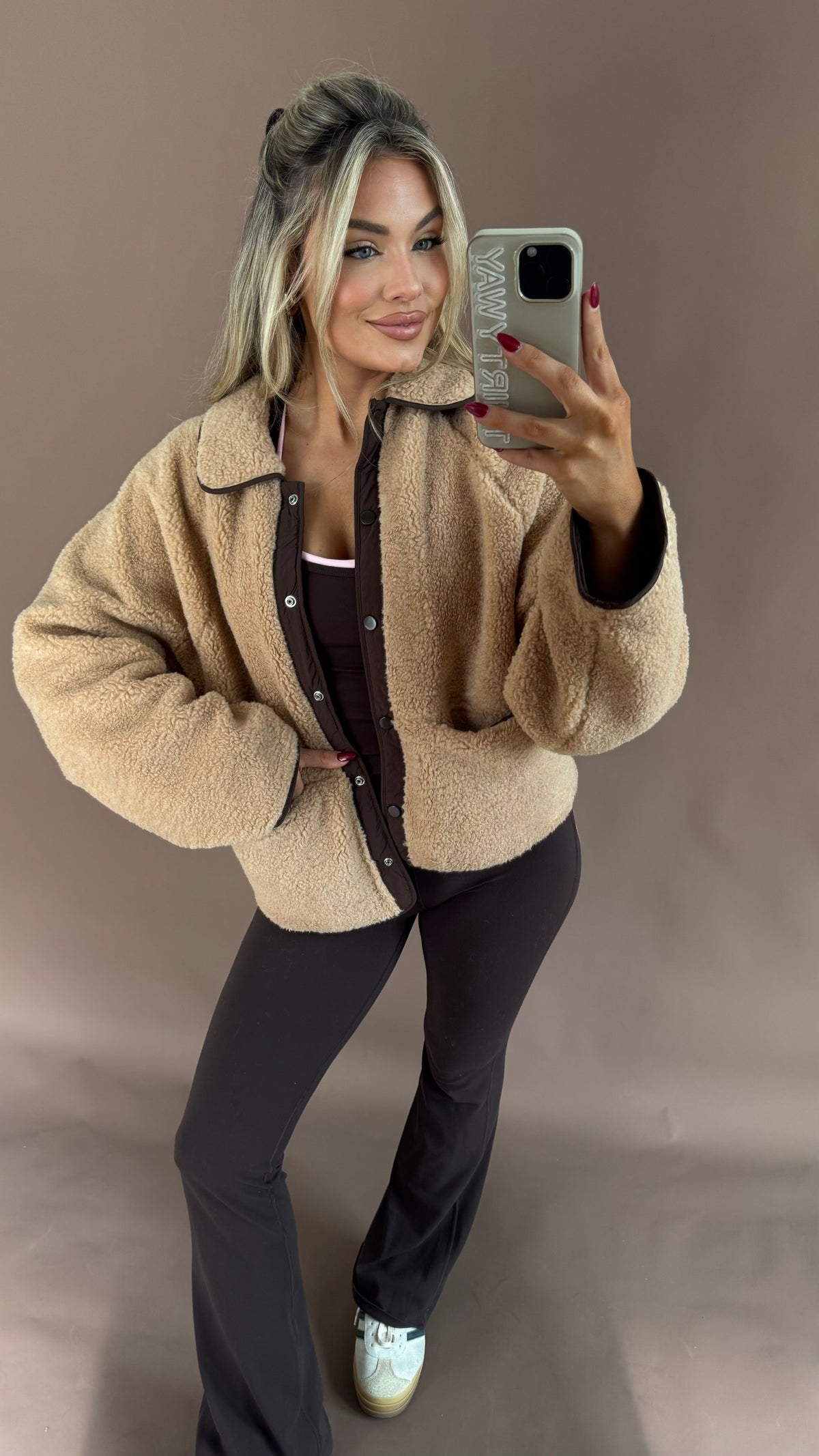 REVERSIBLE TEDDY JACKET CAMEL