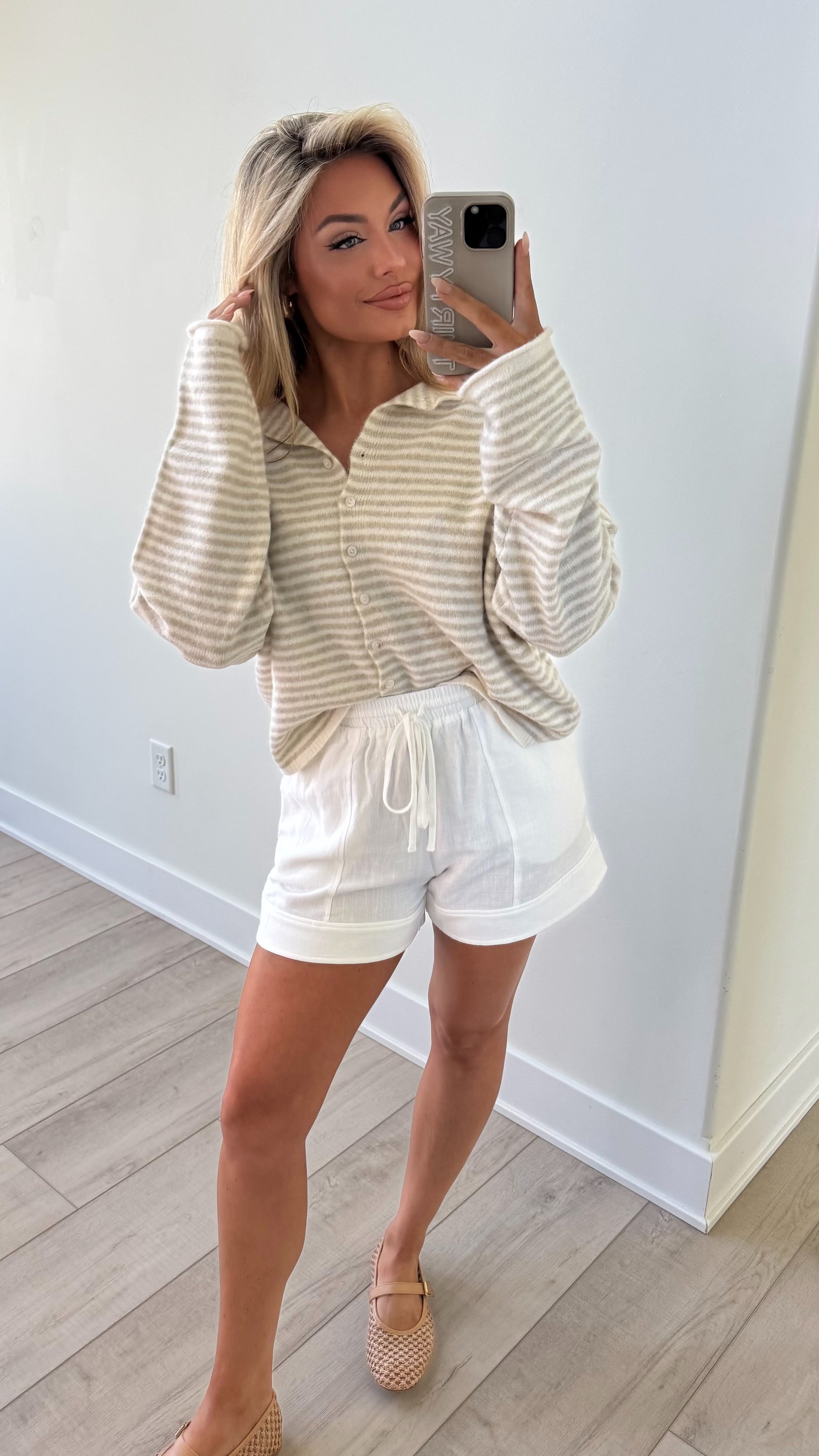EAST COAST CARDIGAN CREAM/TAUPE