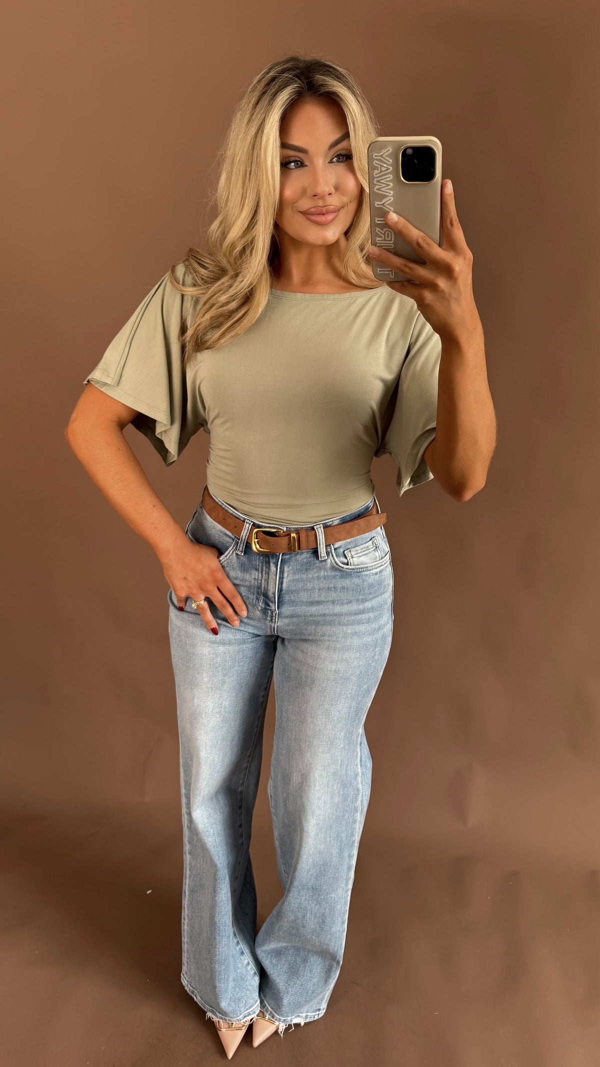LANA SAGE GREEN TIE BACK TOP