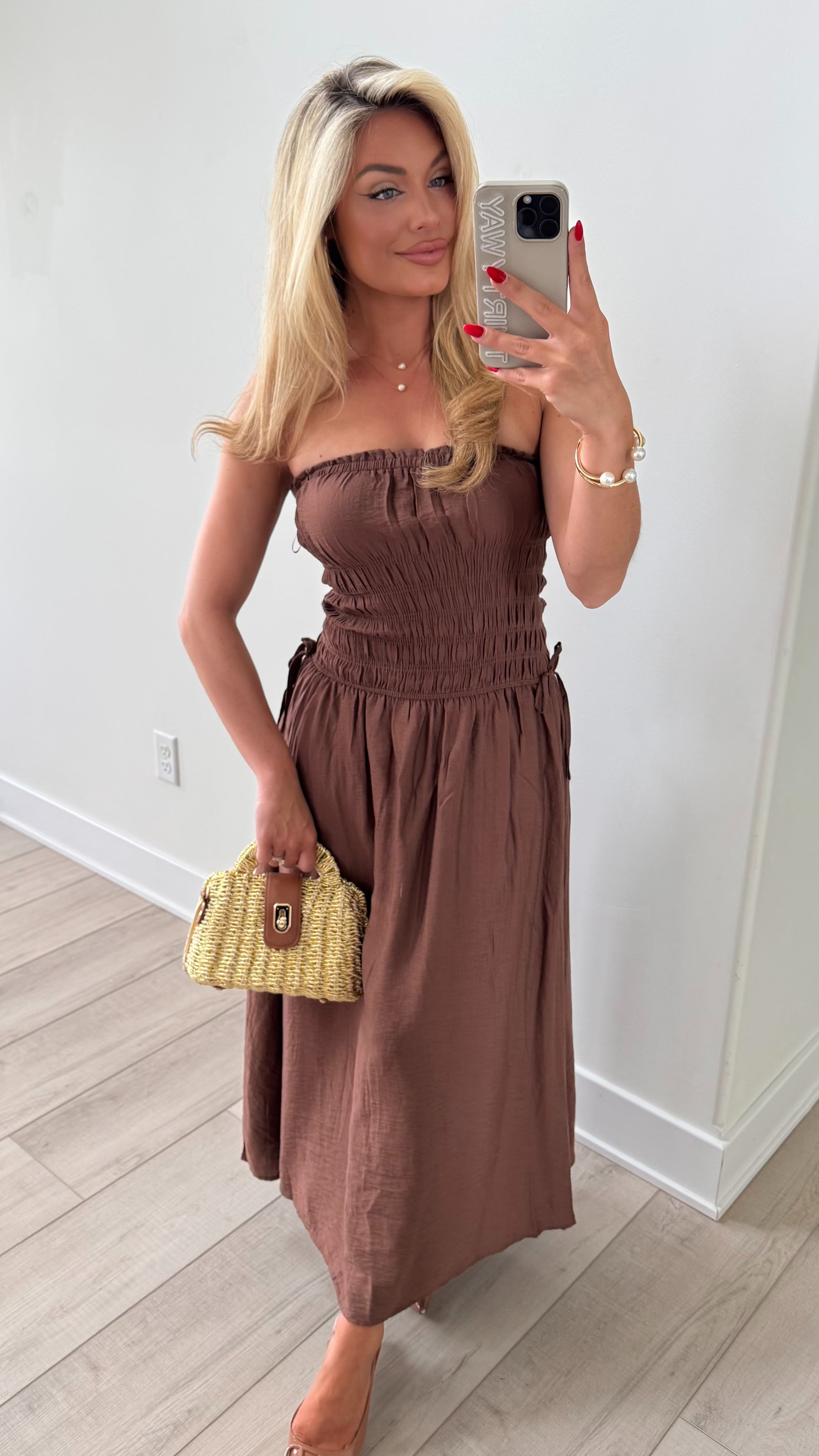 TAWNY STRAPLESS MAXI DRESS