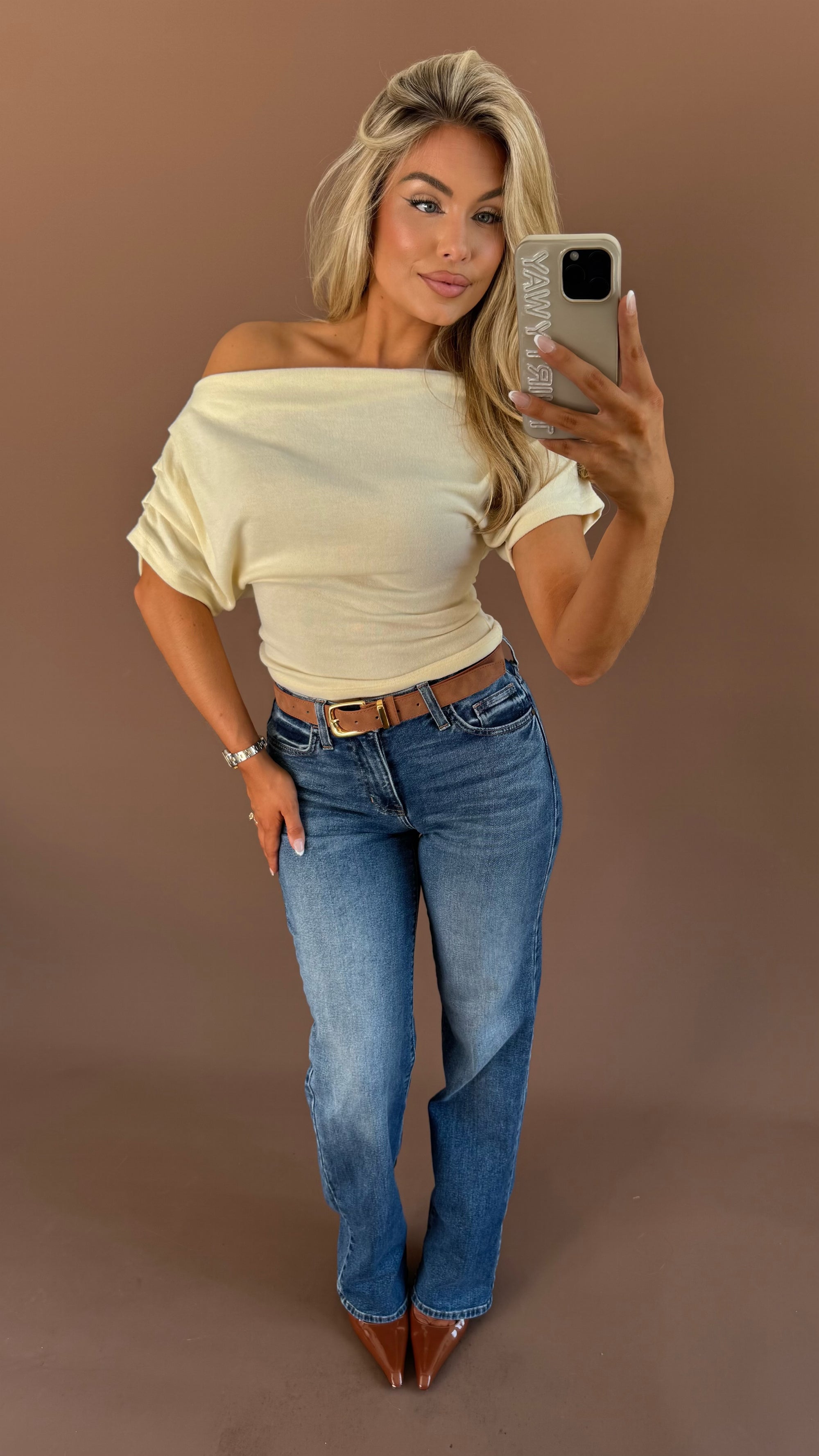 UPTOWN OFF THE SHOULDER SWEATER