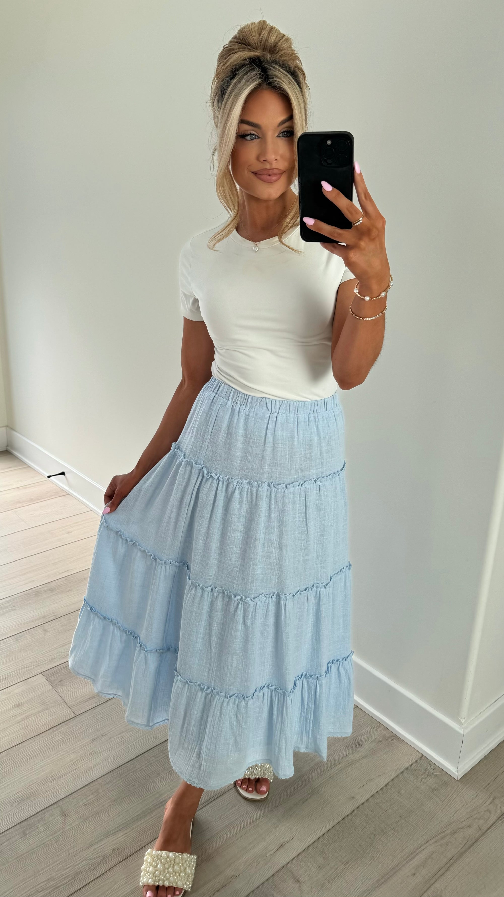 SHORESIDE BLUE MAXI SKIRT