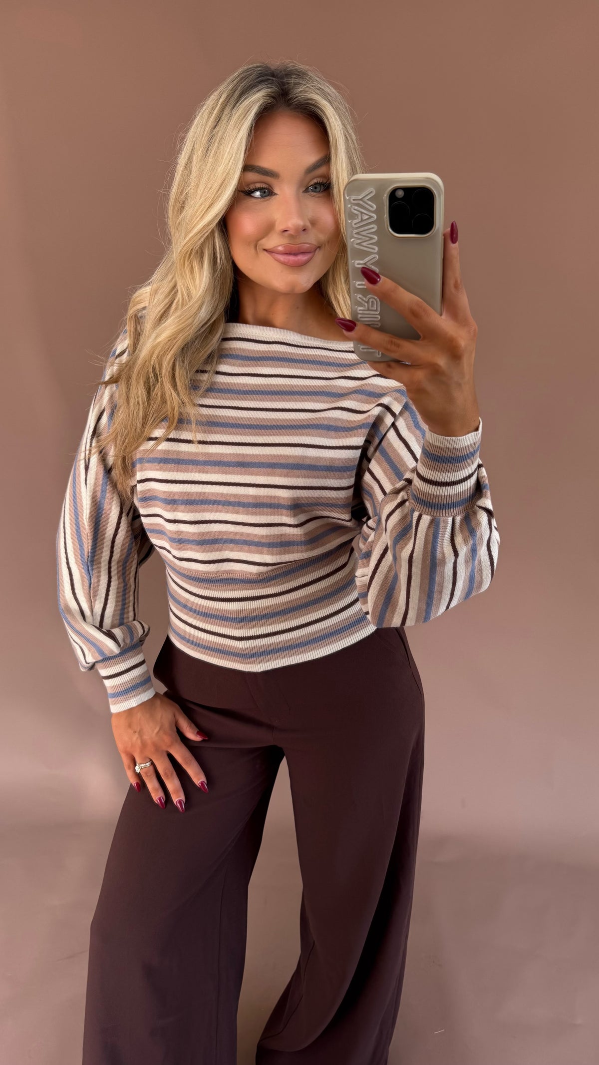 FALL HUES DOLMAN SWEATER BROWN