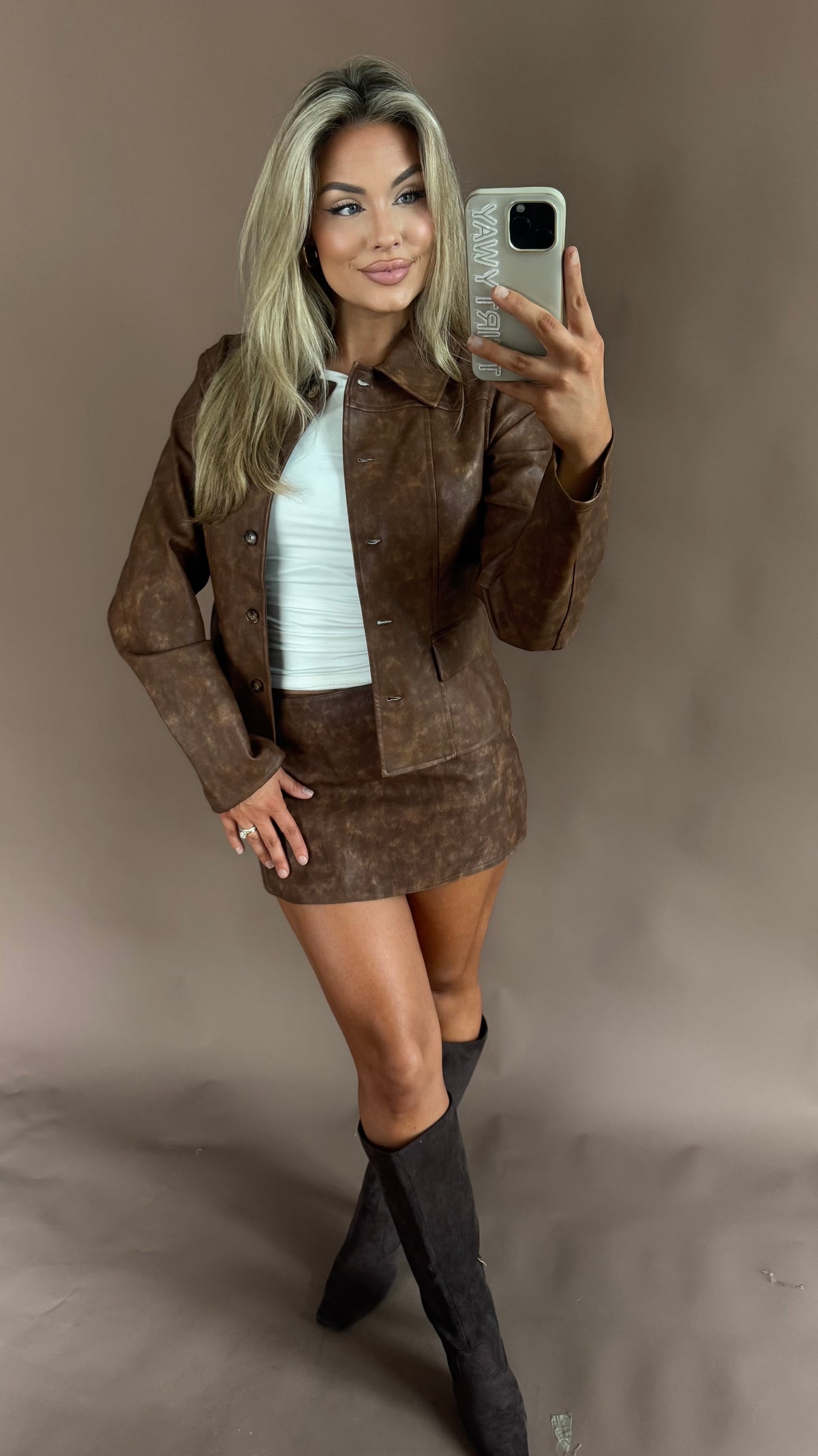 BIG SKY FAUX LEATHER JACKET